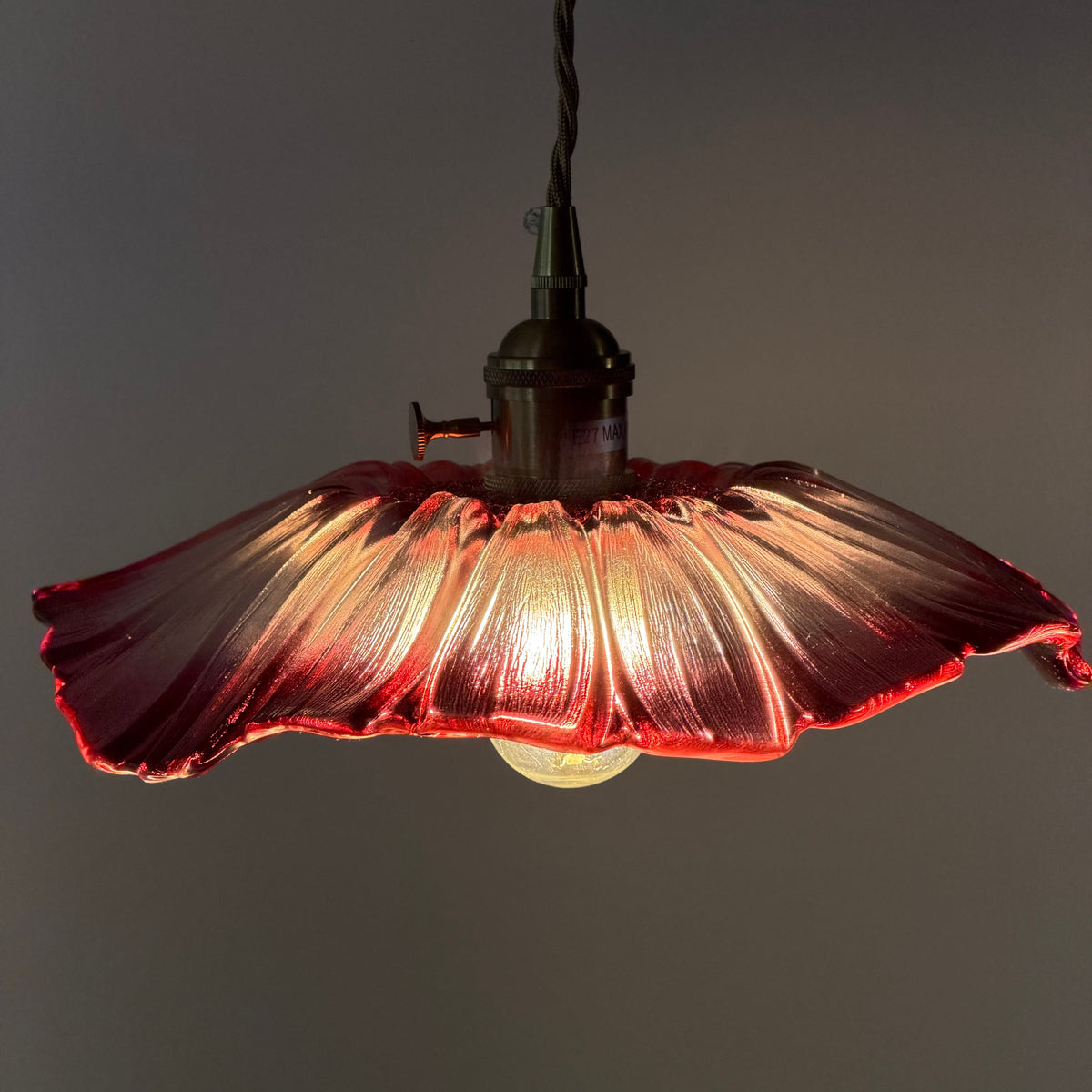 LOTUS 26 Pendellampa Rosa – Taklampa i glas