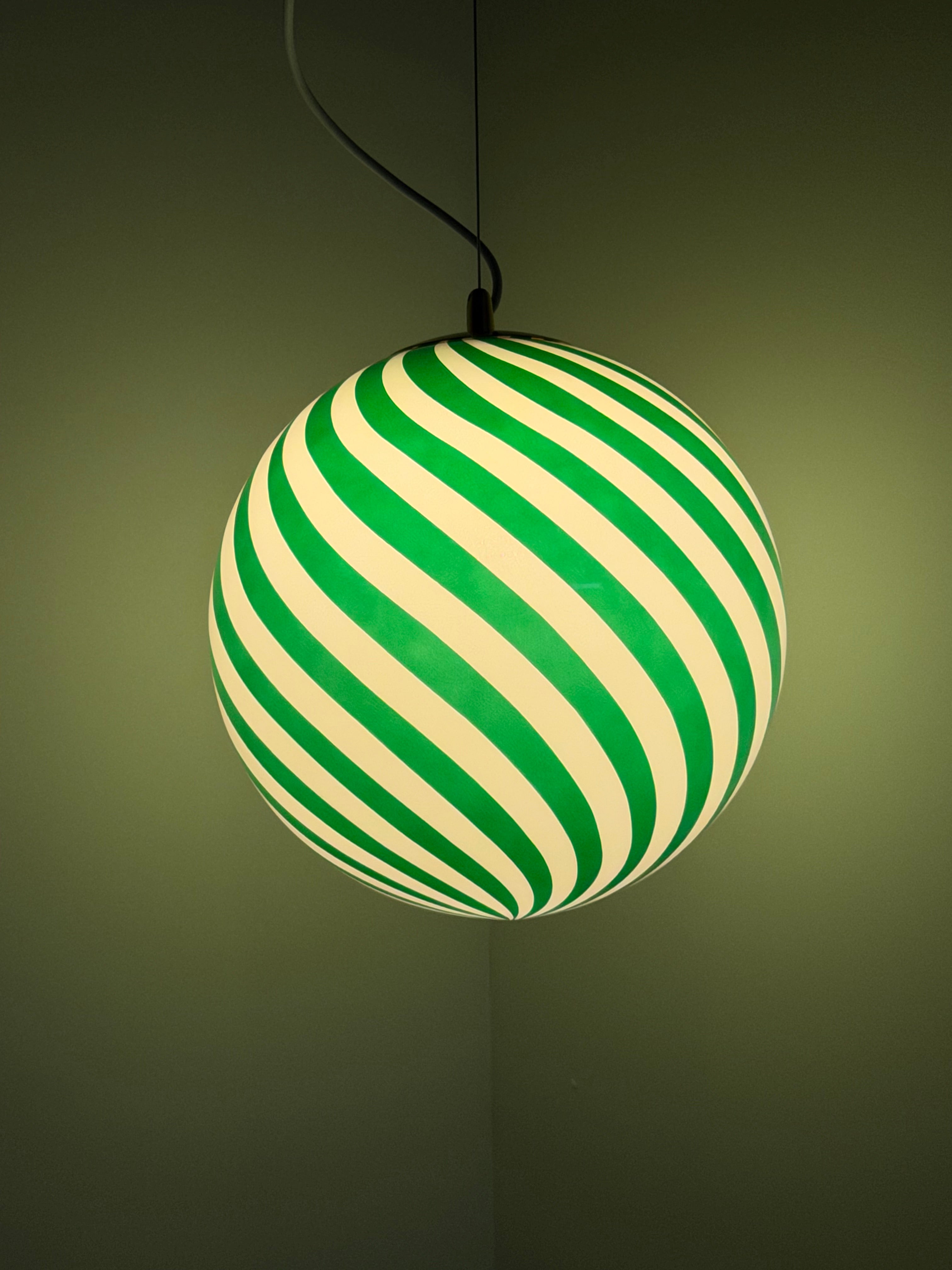 TAKLAMPA MURANO SPIRAL GRÖN