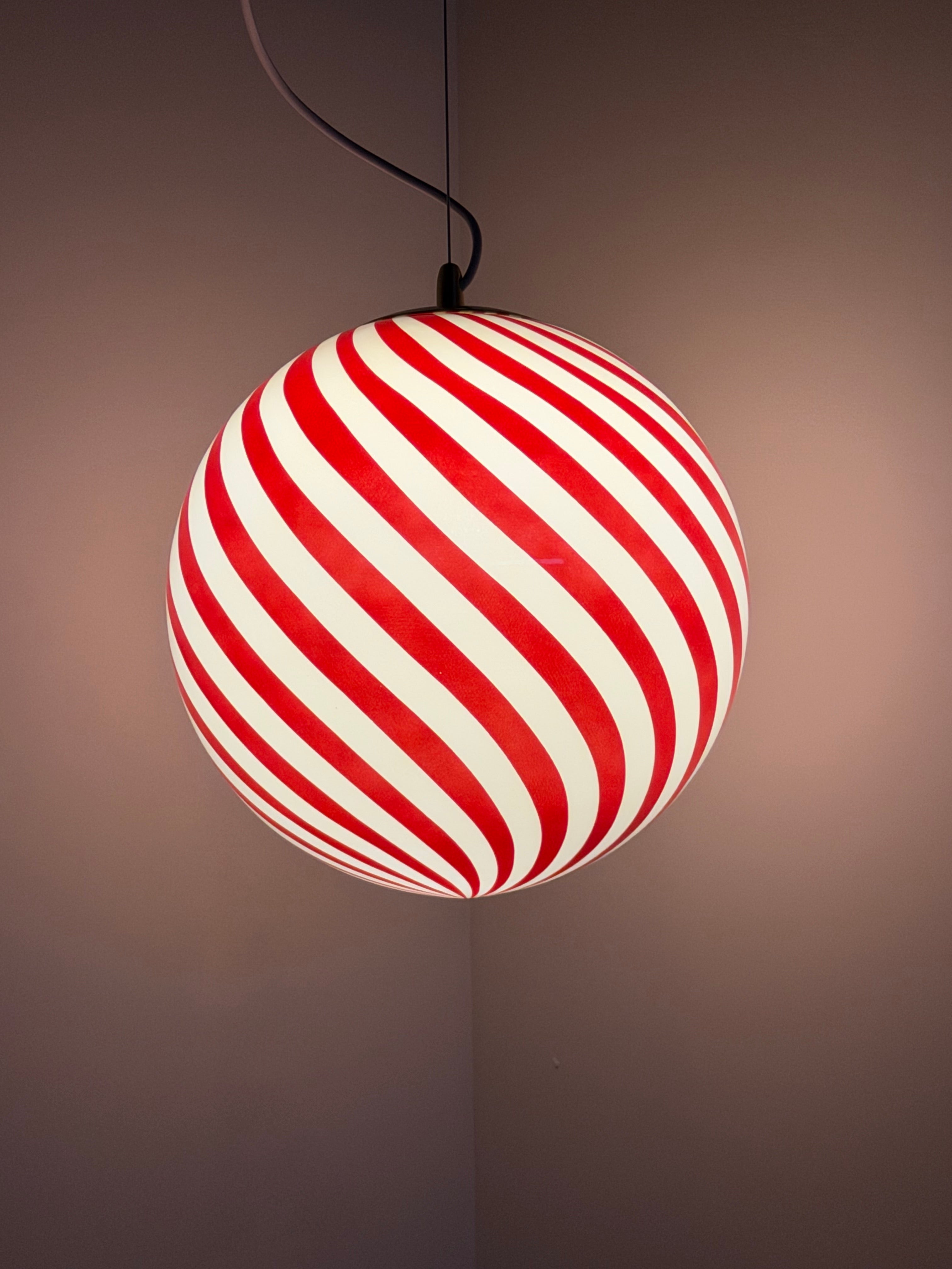 TAKLAMPA MURANO SPIRAL RÖD