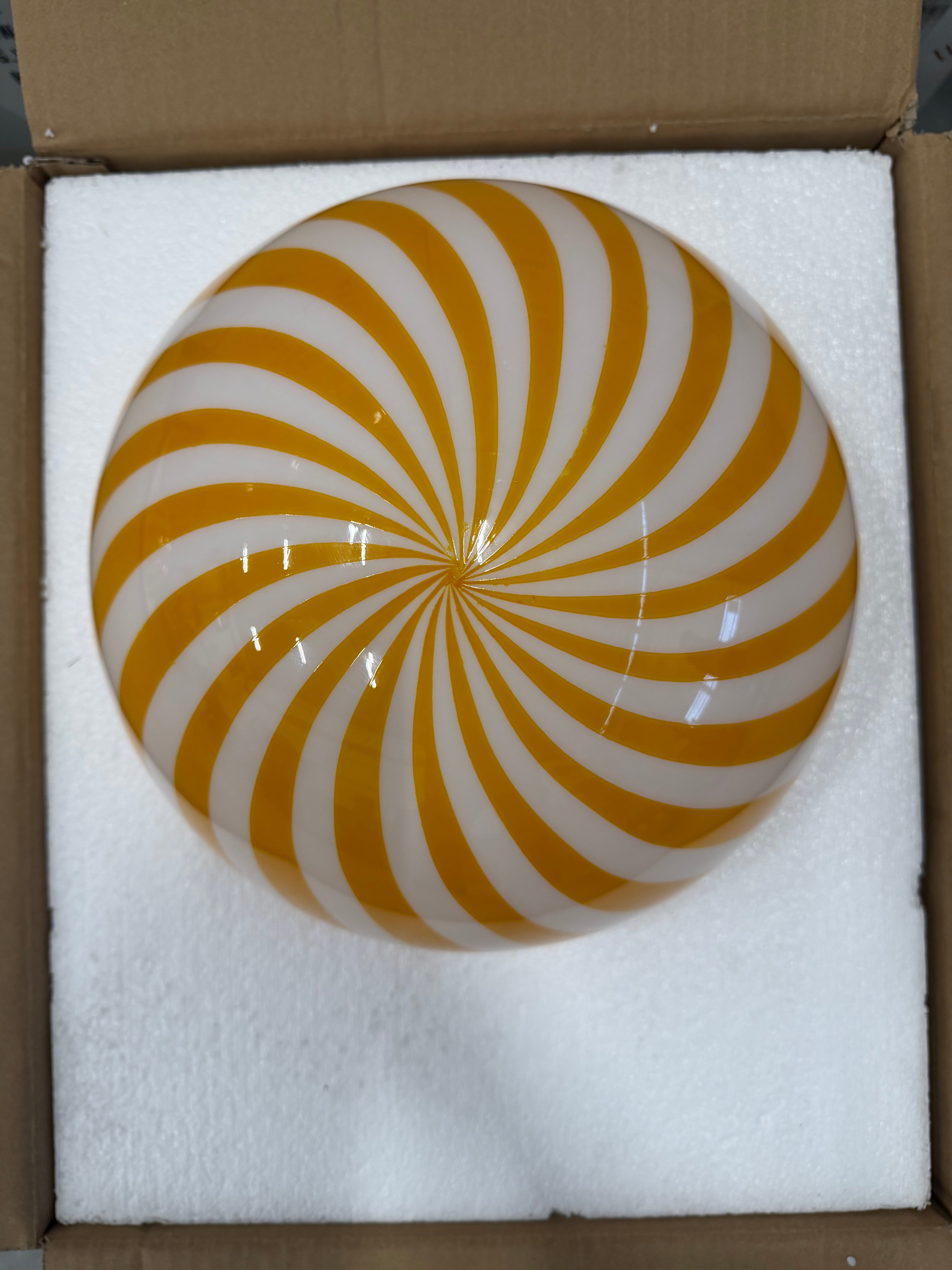 Taklampa Spiral Stripe Gul