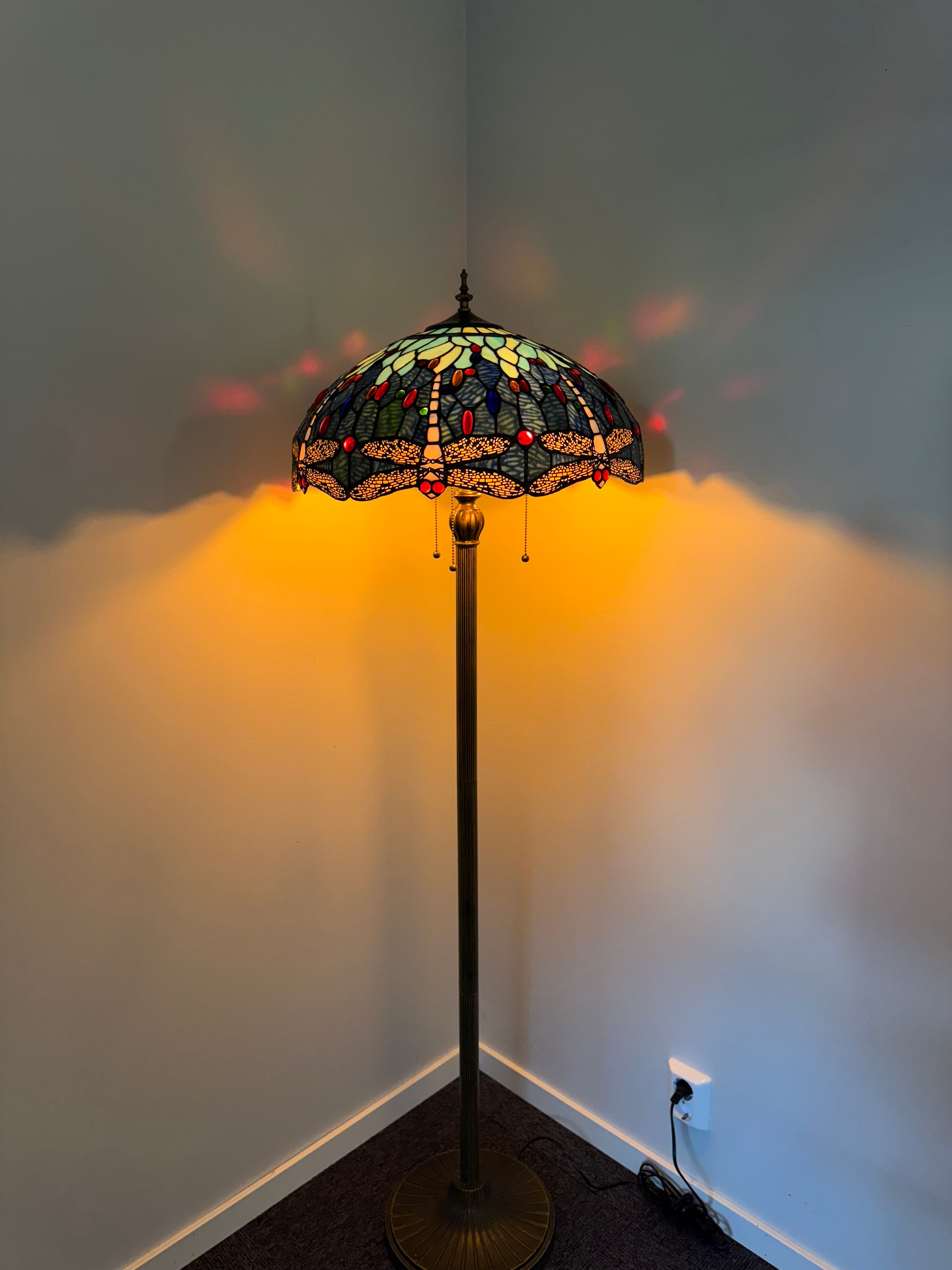 Tiffany Golvlampa Dragonfly Blue Mint 50Ø