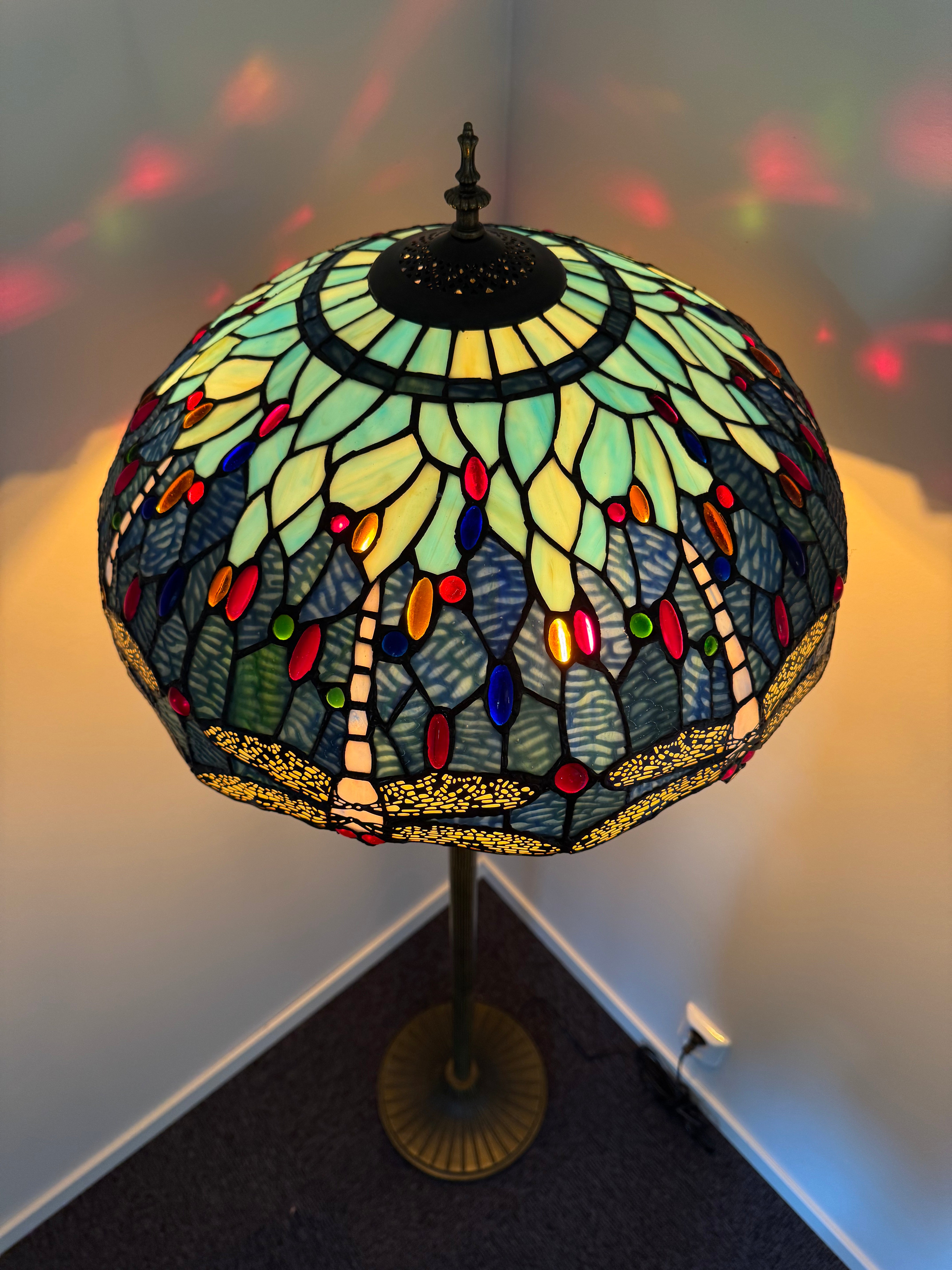 Tiffany Golvlampa Dragonfly Blue Mint 50Ø
