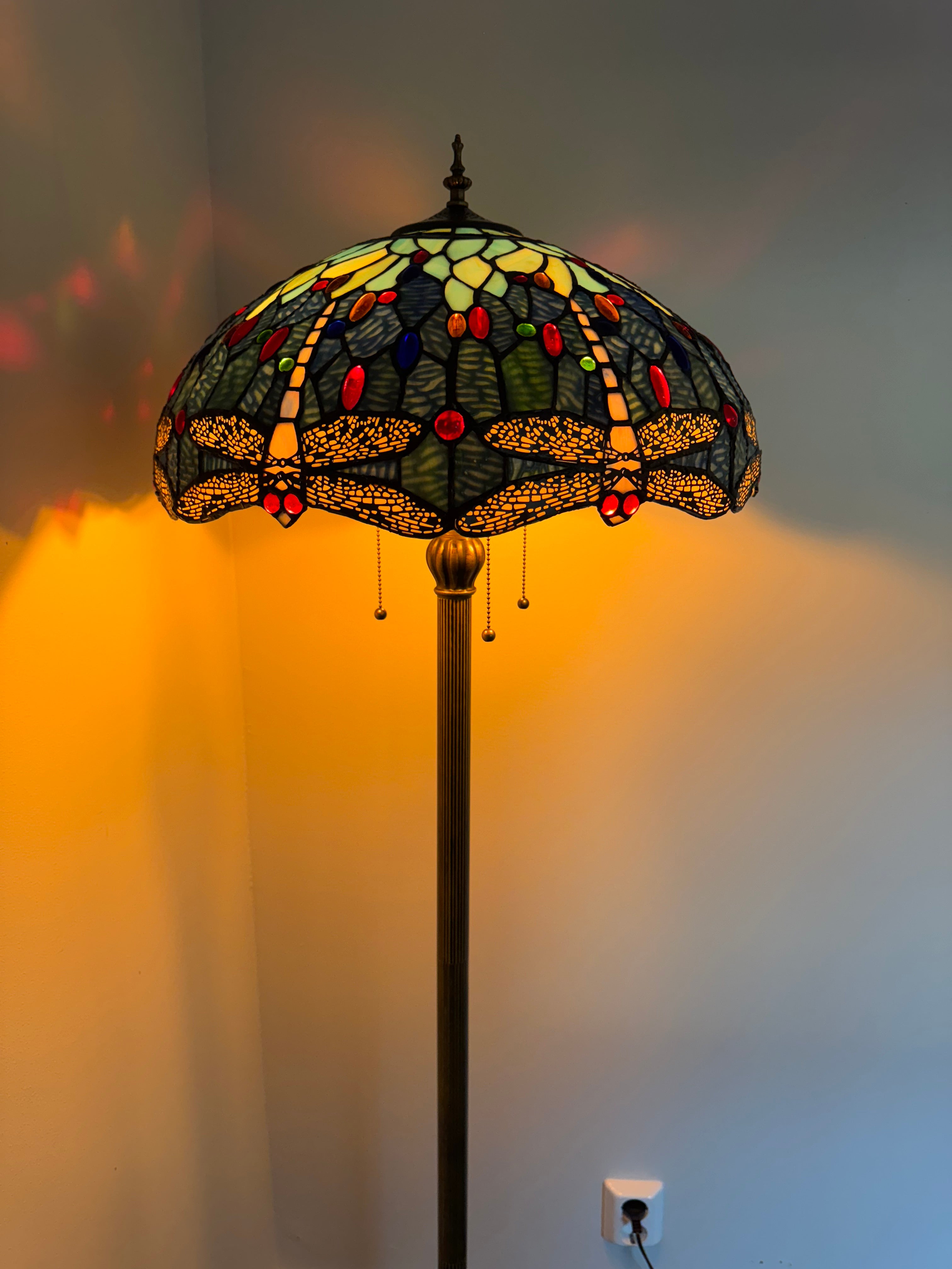 Tiffany Golvlampa Dragonfly Blue Mint 50Ø