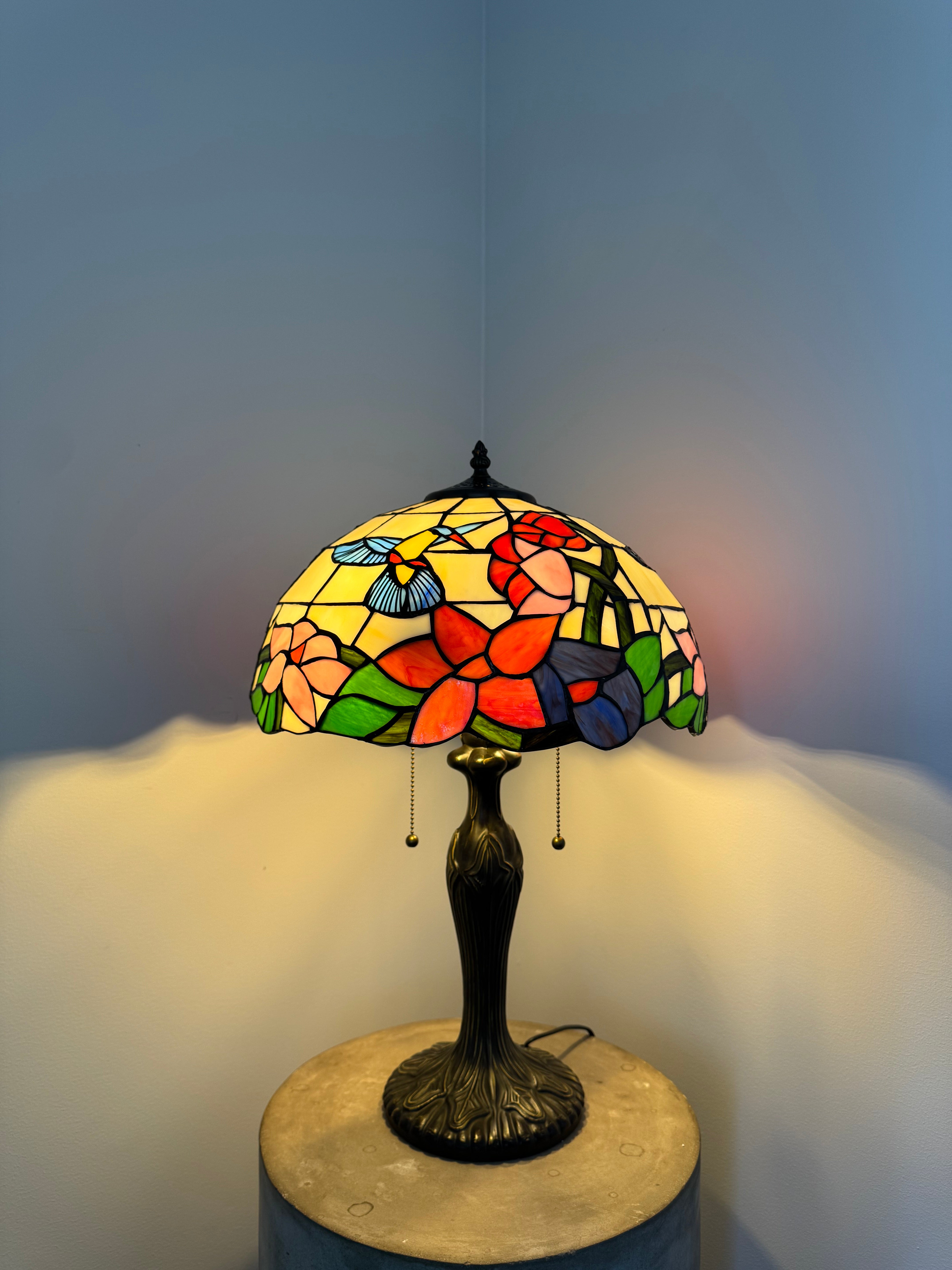 Tiffany Bordslampa Birds Hummingbird 40Ø