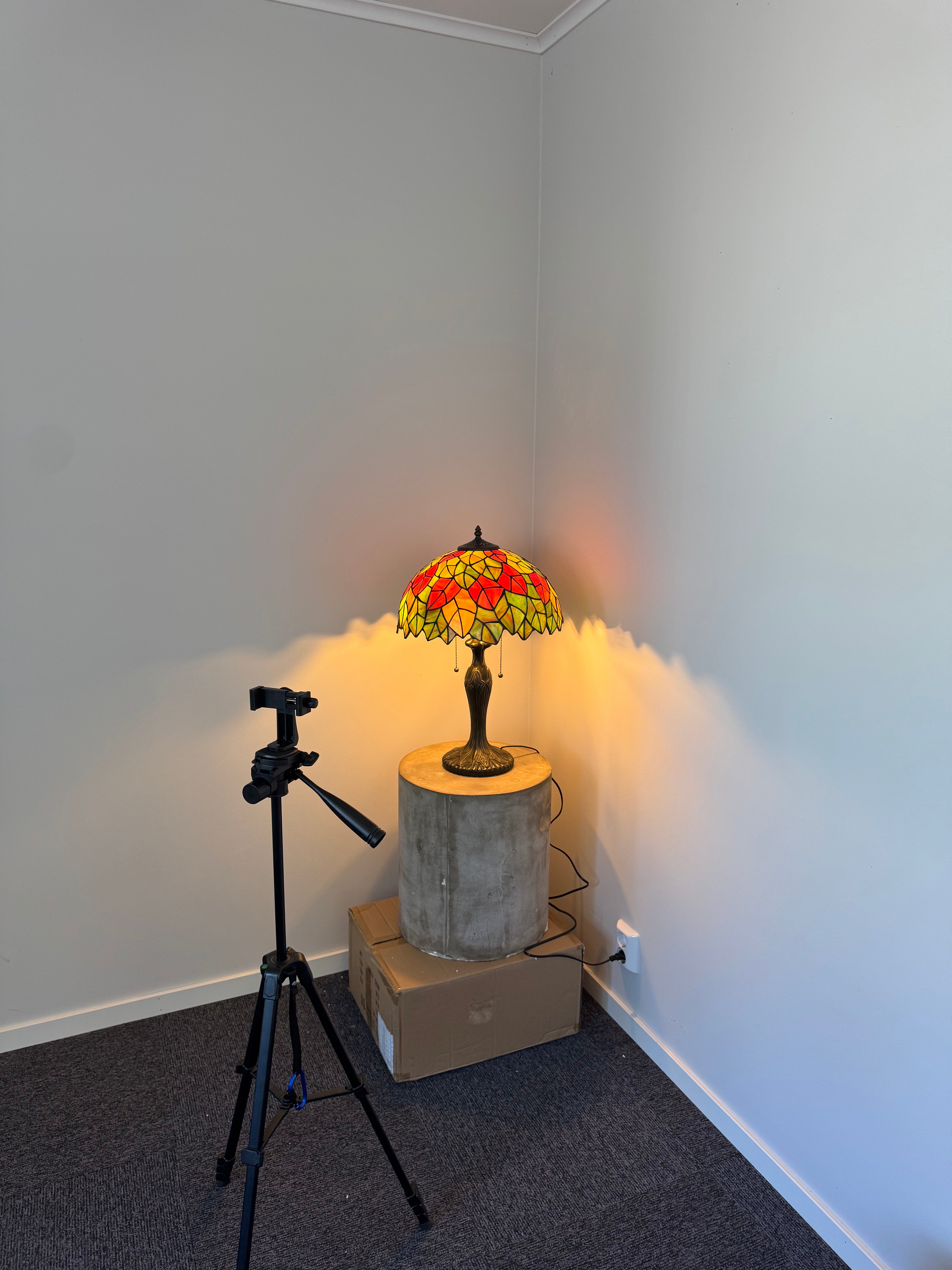 Tiffany Bordslampa Leaves Autumn Glow 40Ø