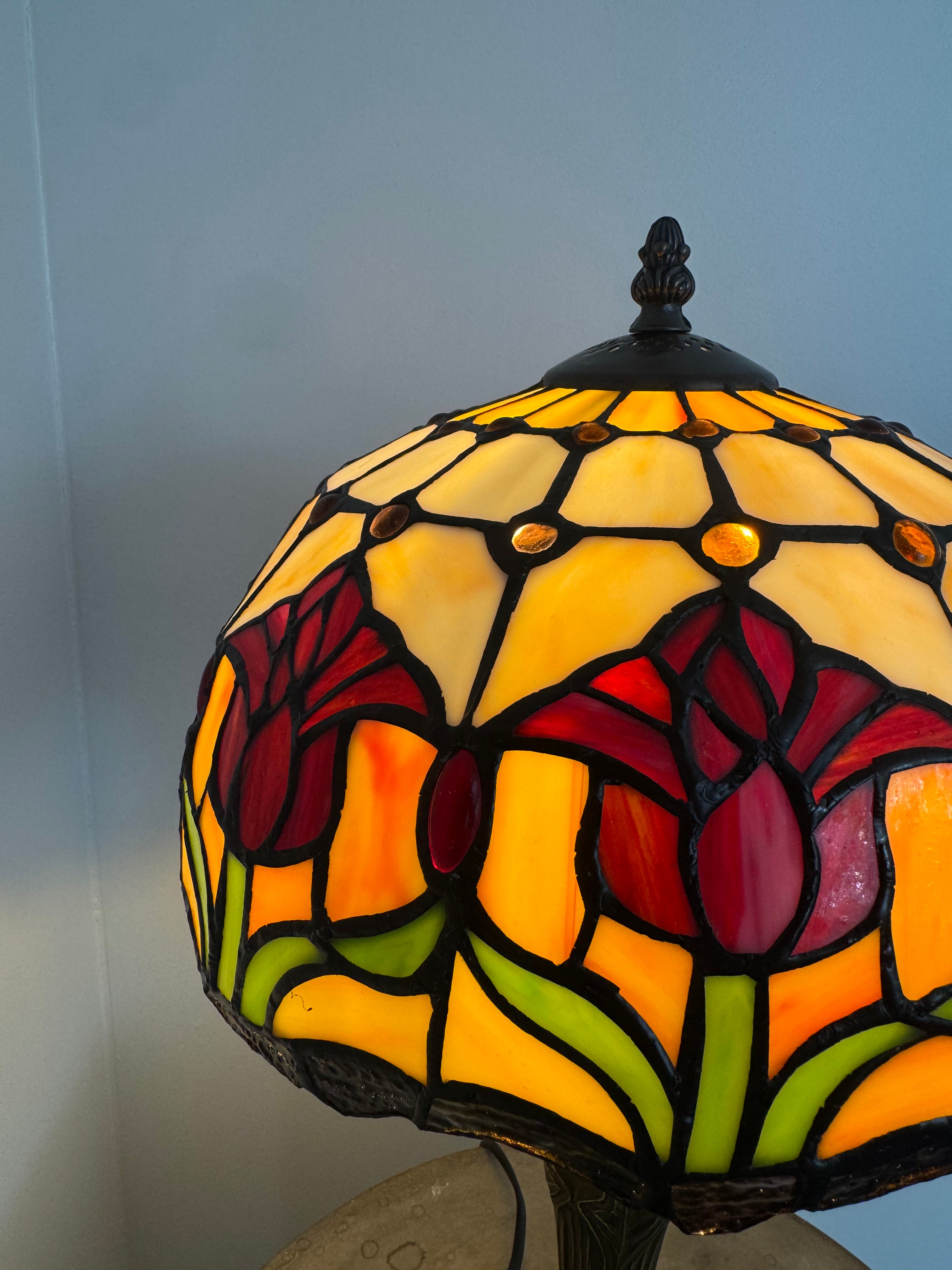 Tiffany Bordslampa Tulip Orange Garden 30Ø