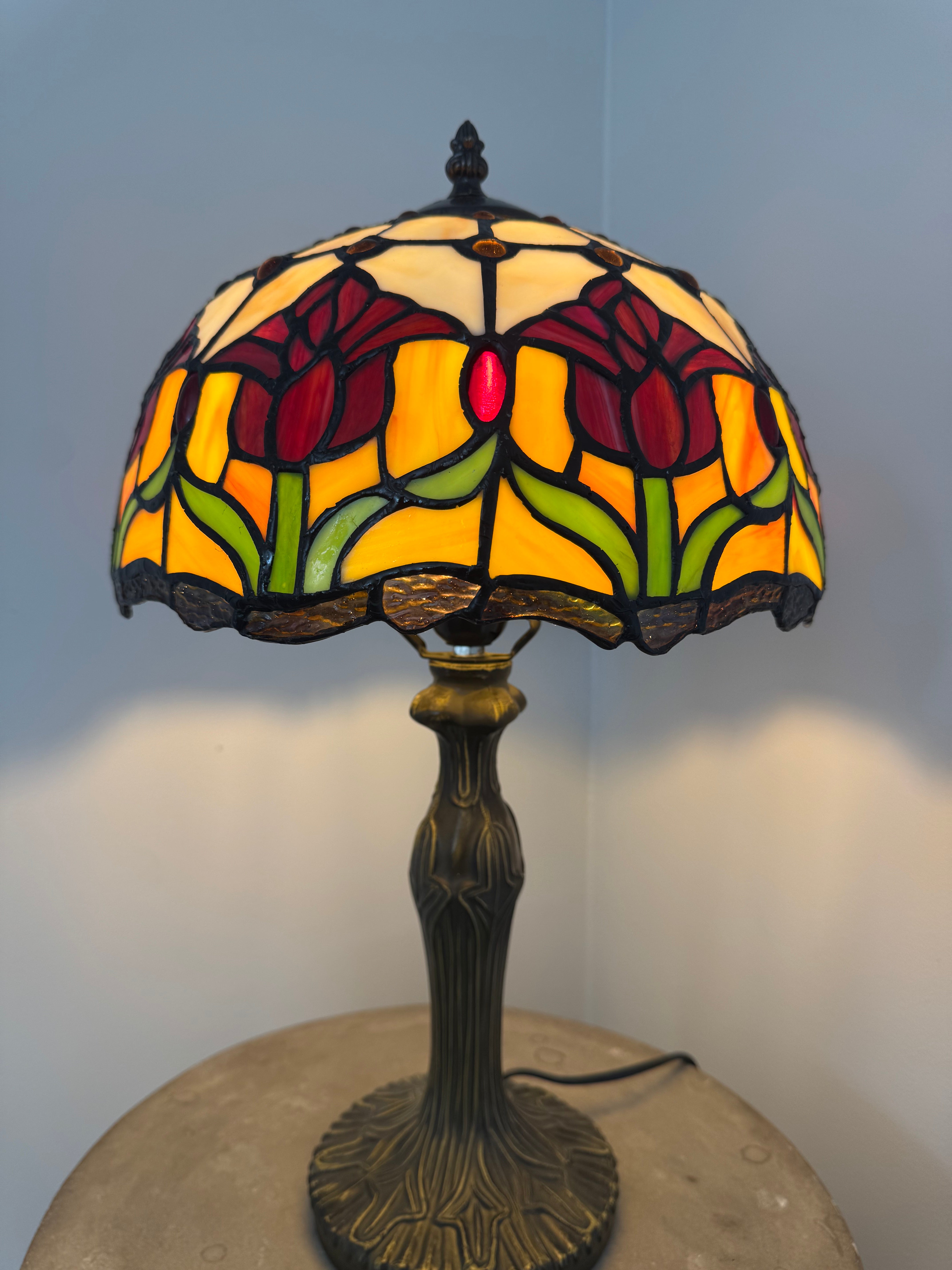Tiffany Bordslampa Tulip Orange Garden 30Ø