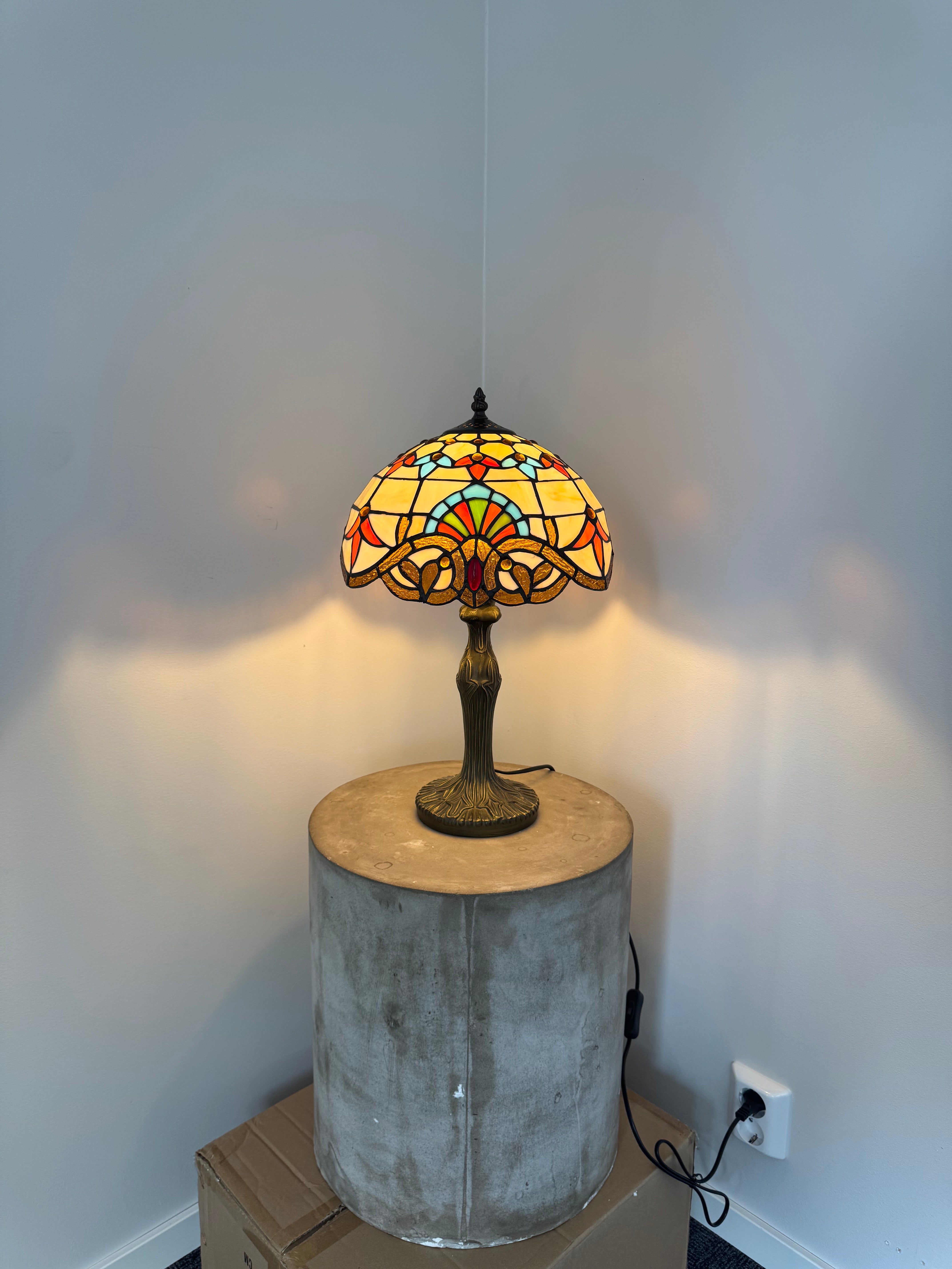 Tiffany Bordslampa Geometric Colorful Barrock 30Ø