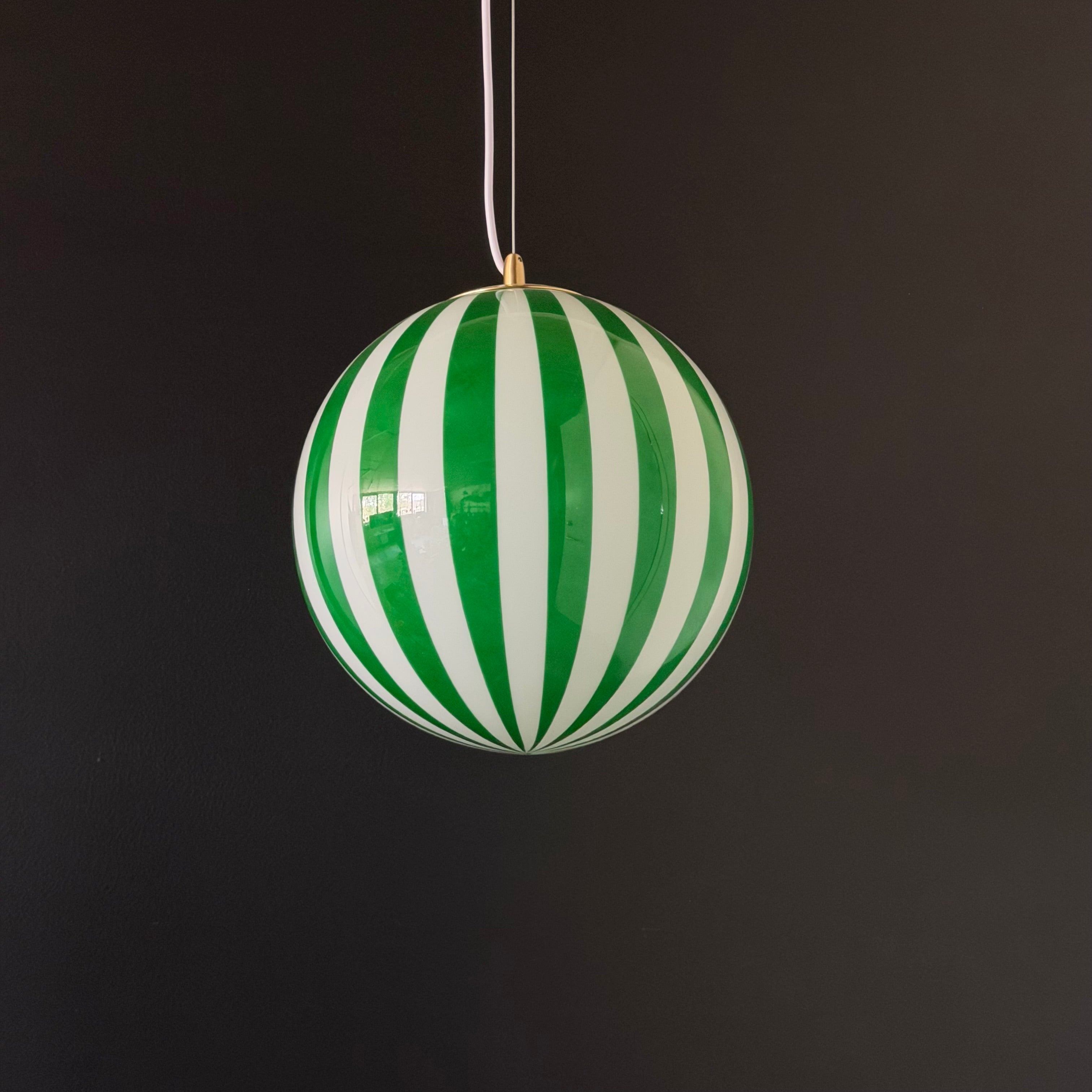 MURANO pendellampa Grön – Italienskt glas & mässing