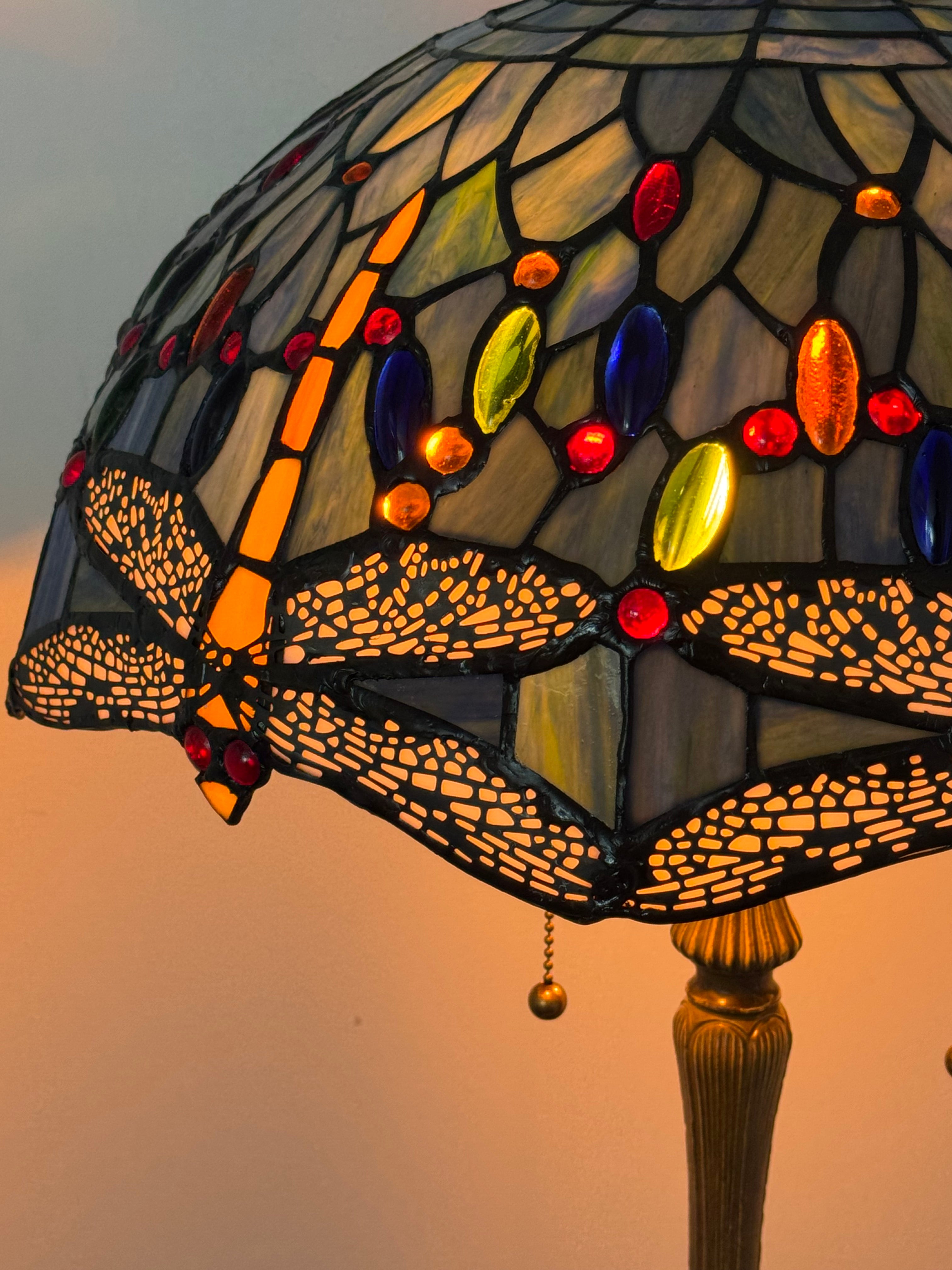 Tiffany Bordslampa Dragonfly Blue Original 40Ø