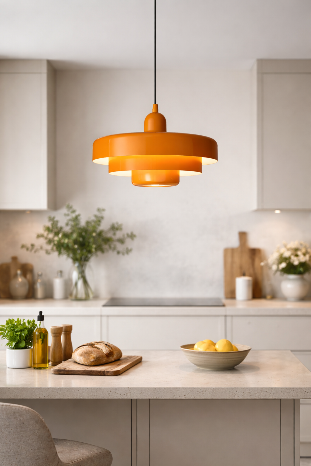 Taklampa Mid-Century Orange