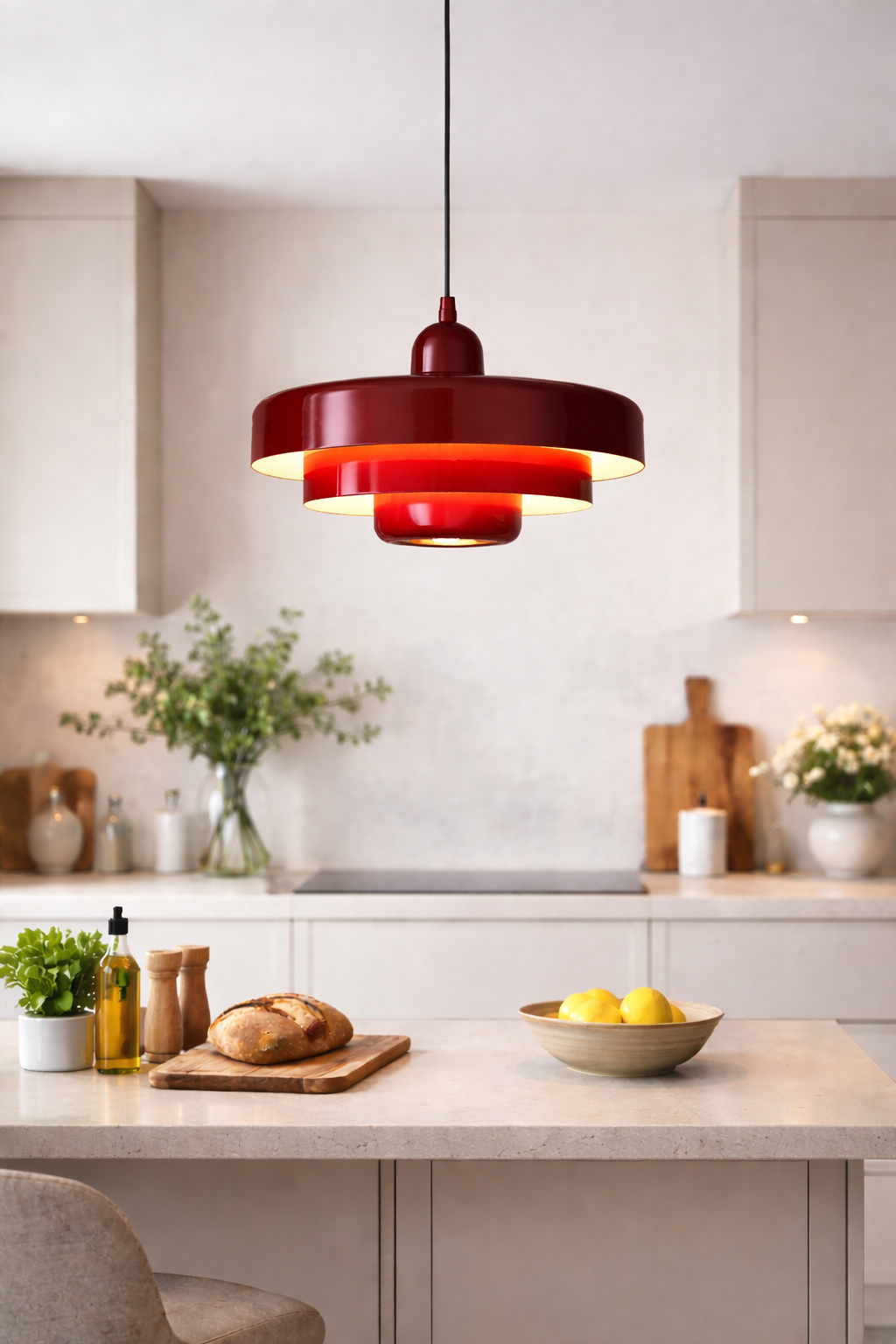 Taklampa Mid-Century RÖD