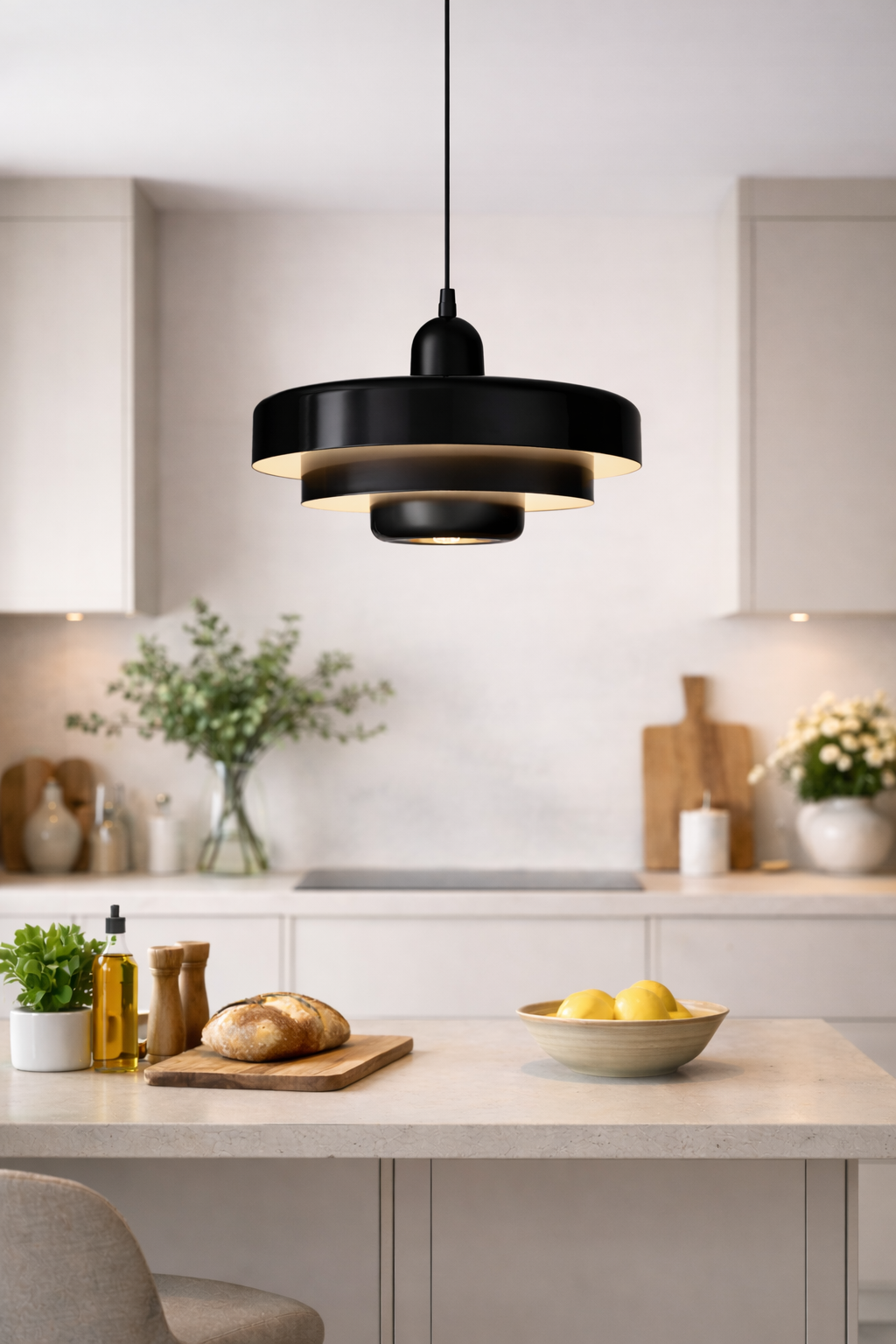 Taklampa Mid-Century Svart