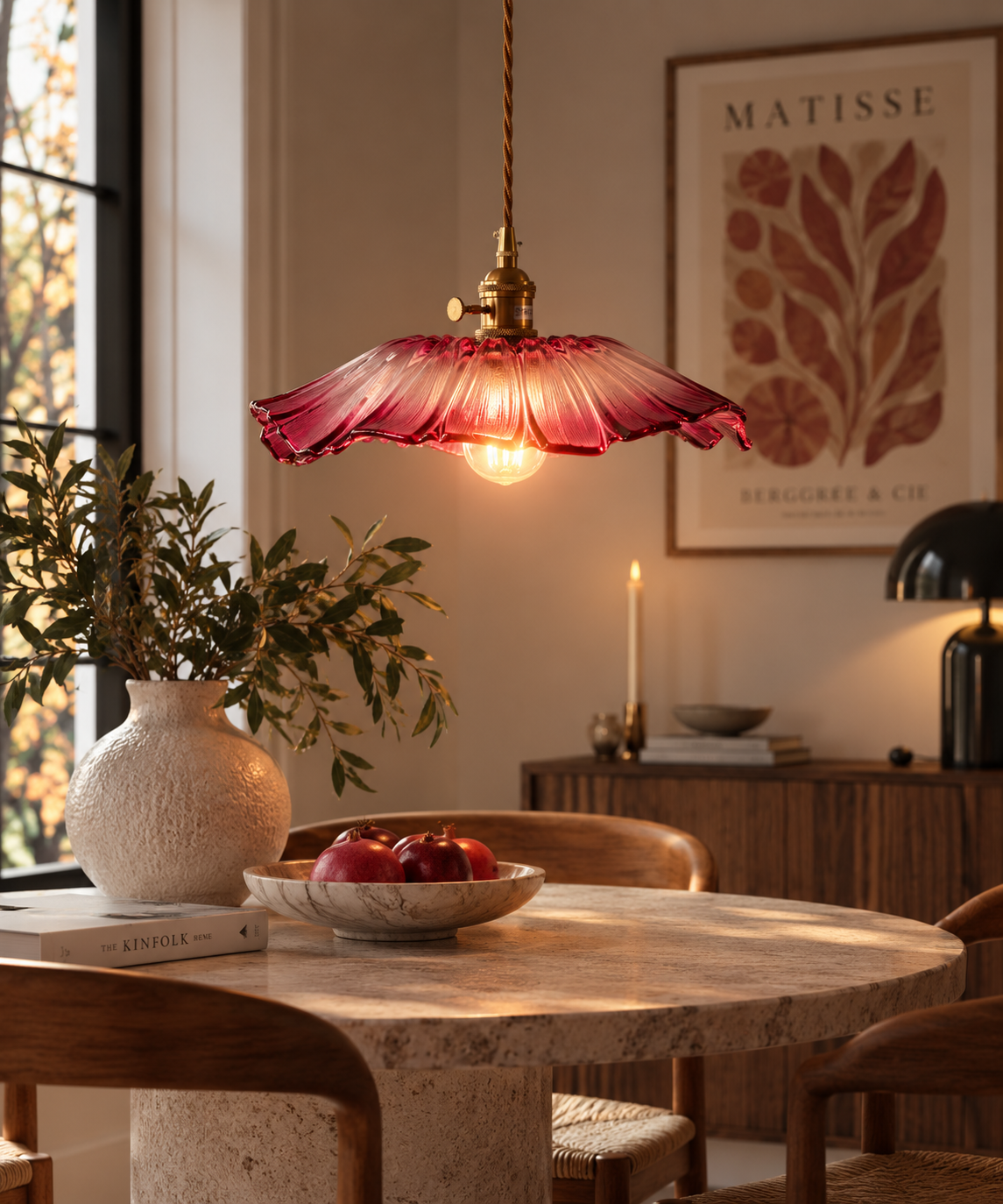 LOTUS 26 Pendellampa Rosa – Taklampa i glas