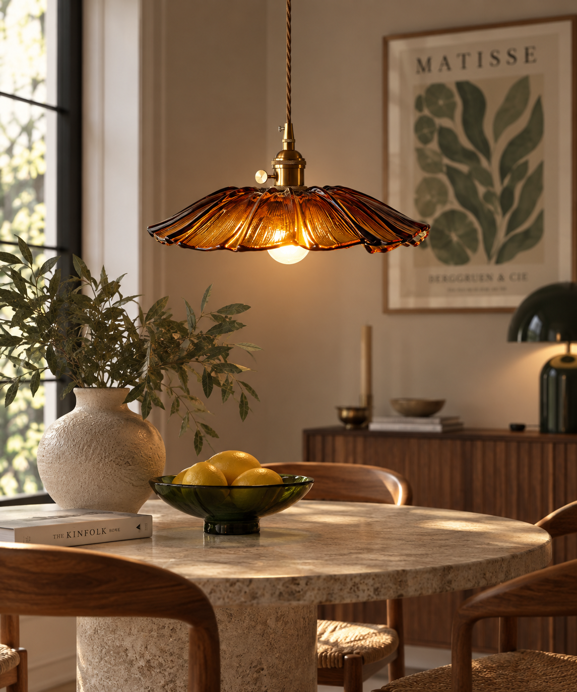 LOTUS 26 Pendellampa Brun – Taklampa i glas