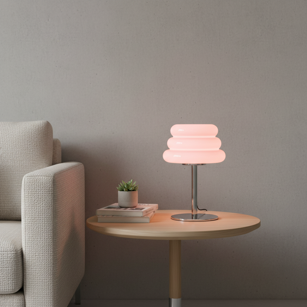 CAKE bordslampa Rosa – Bauhaus opalglas & krom