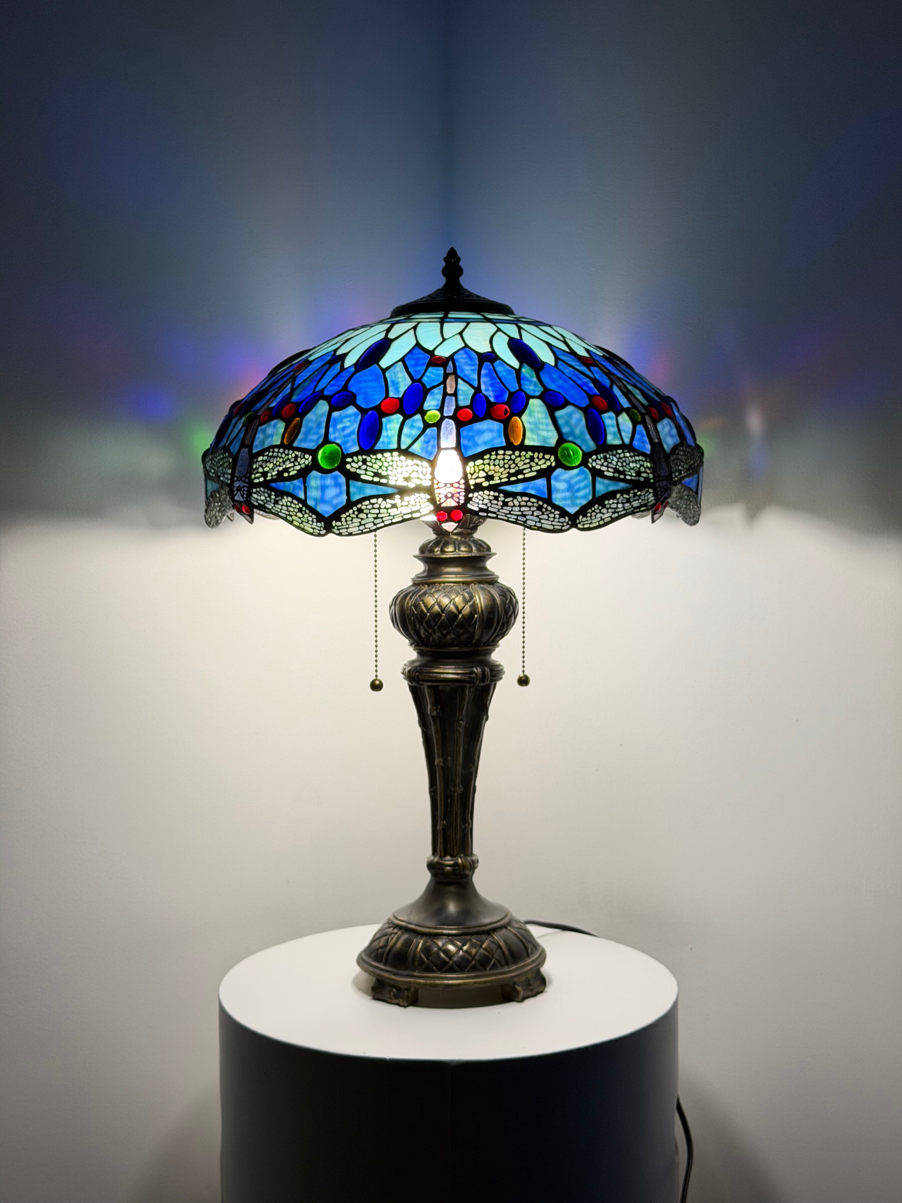 Bordslampa – Dragonfly Blue Charm 40Ø