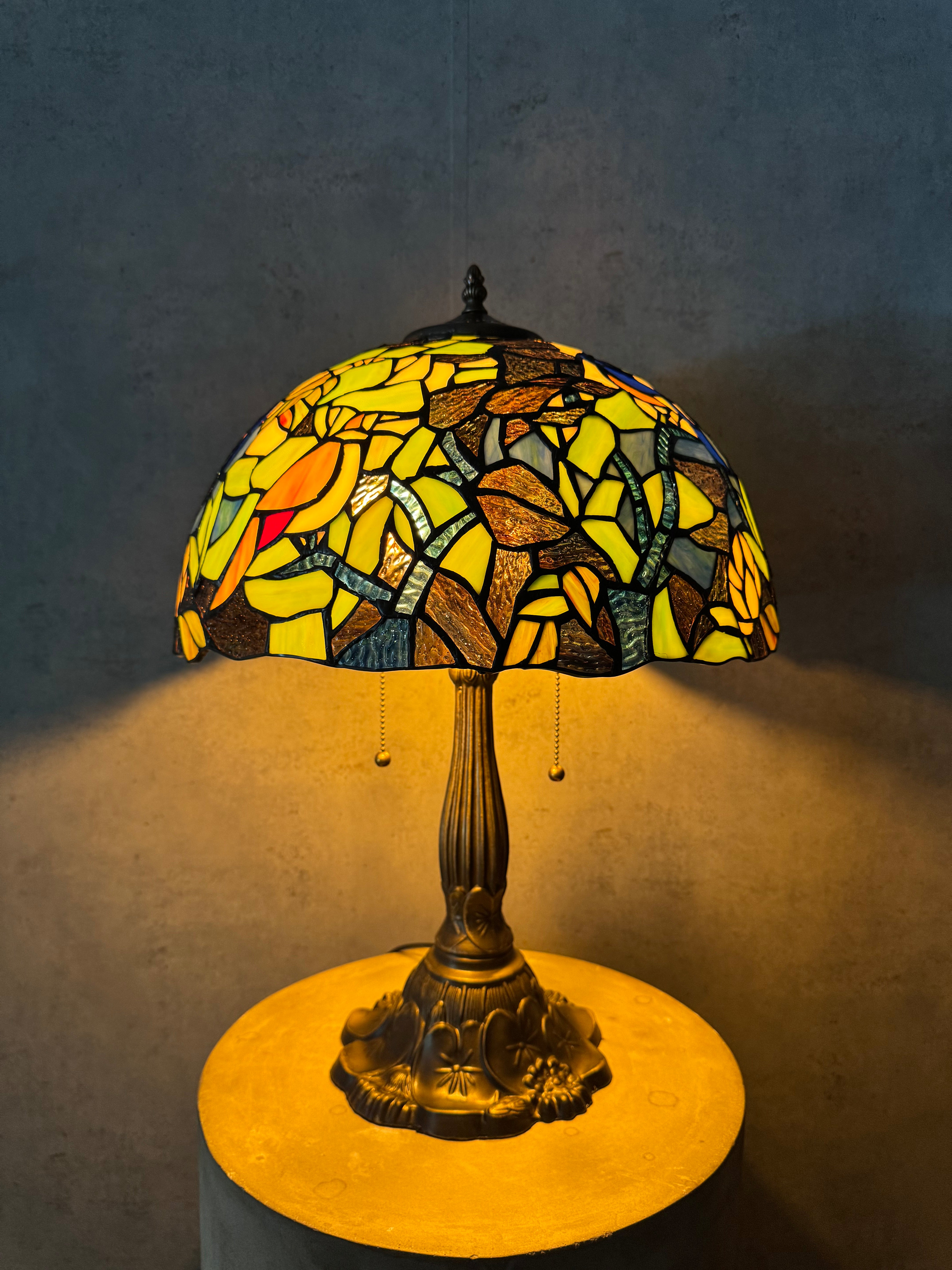 Tiffany Gröna Fåglar 40cm