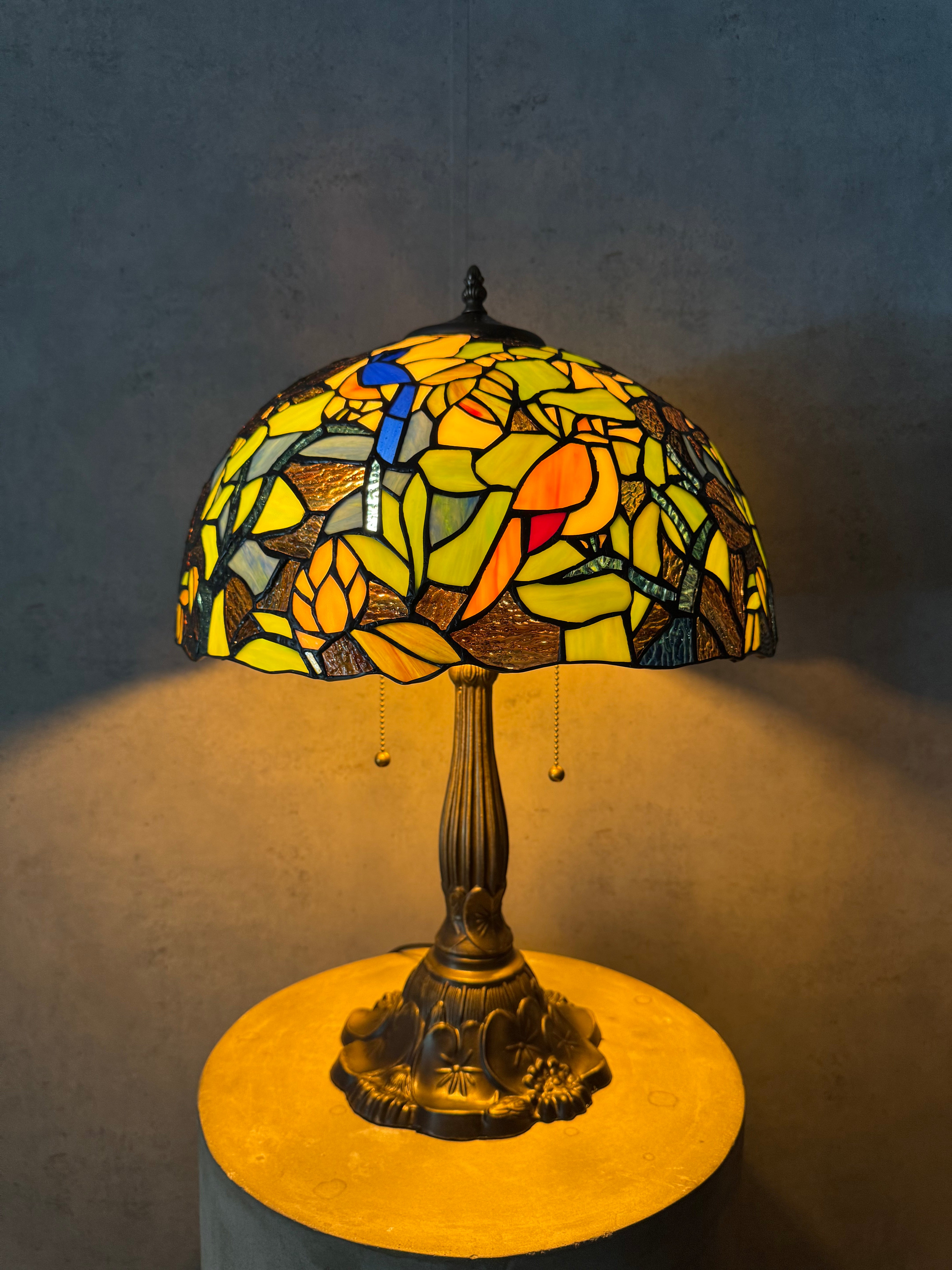 Tiffany Gröna Fåglar 40cm