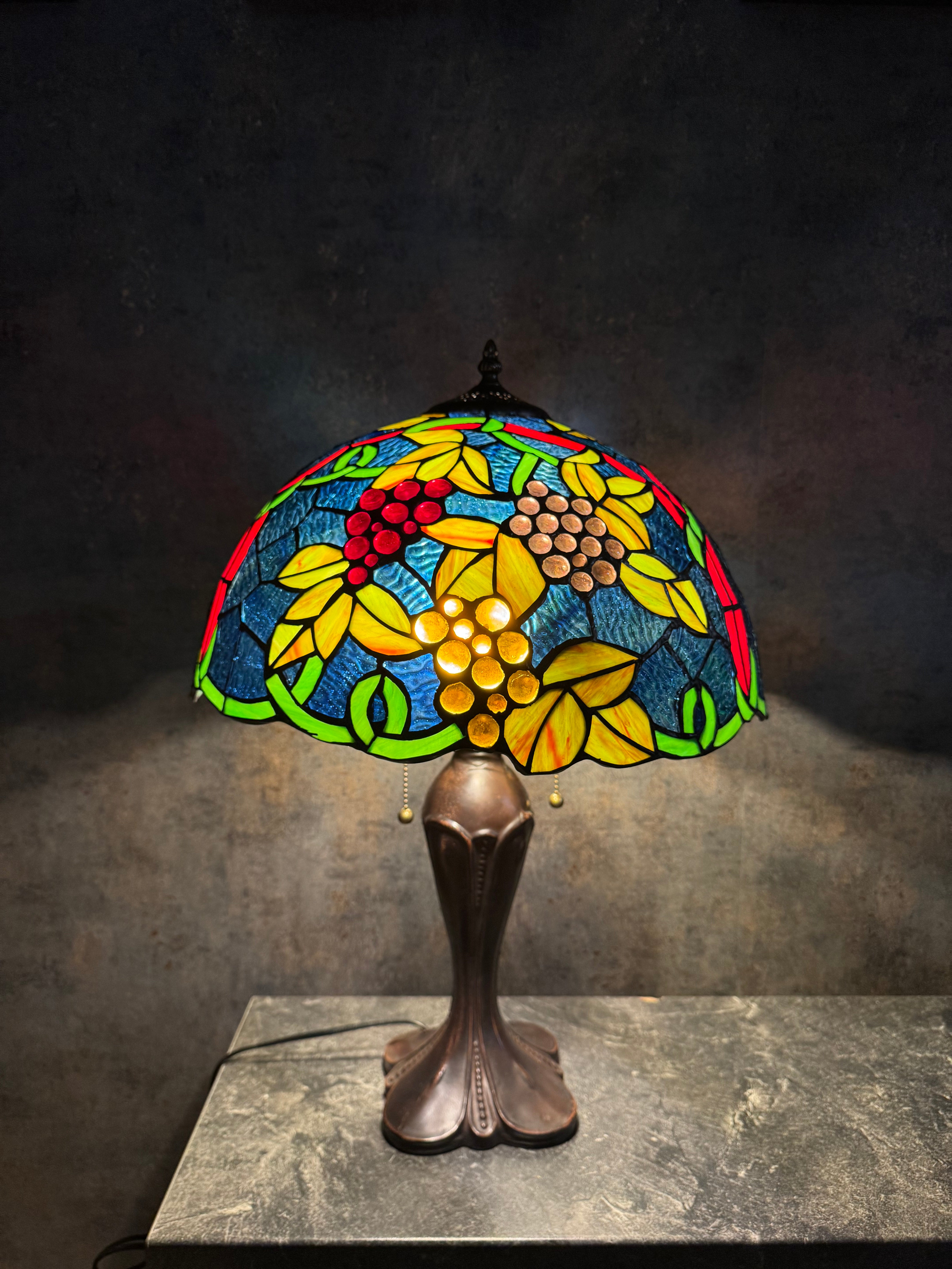 Tiffany Druvklasar & Blommor 40cm