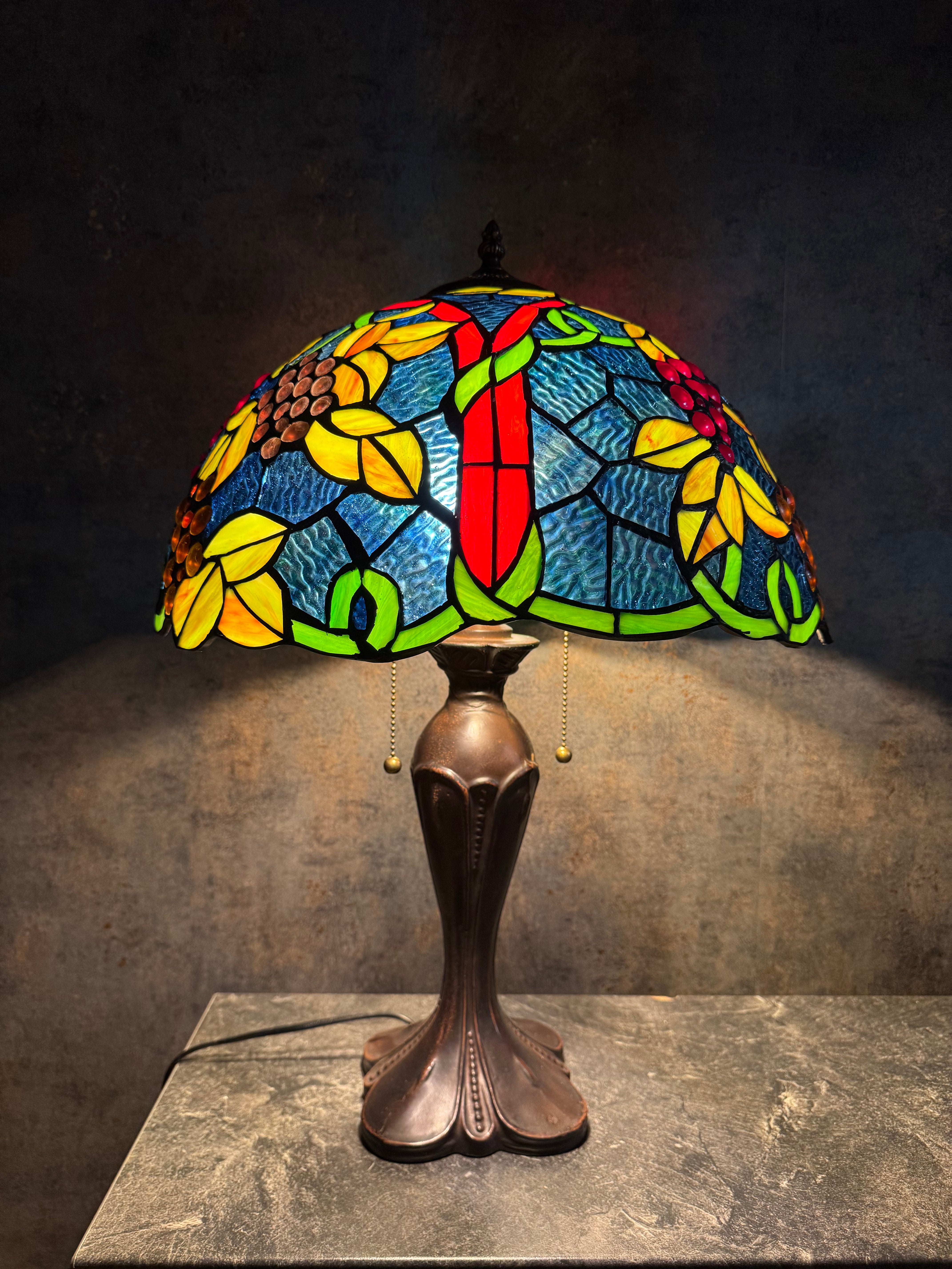 Tiffany Druvklasar & Blommor 40cm