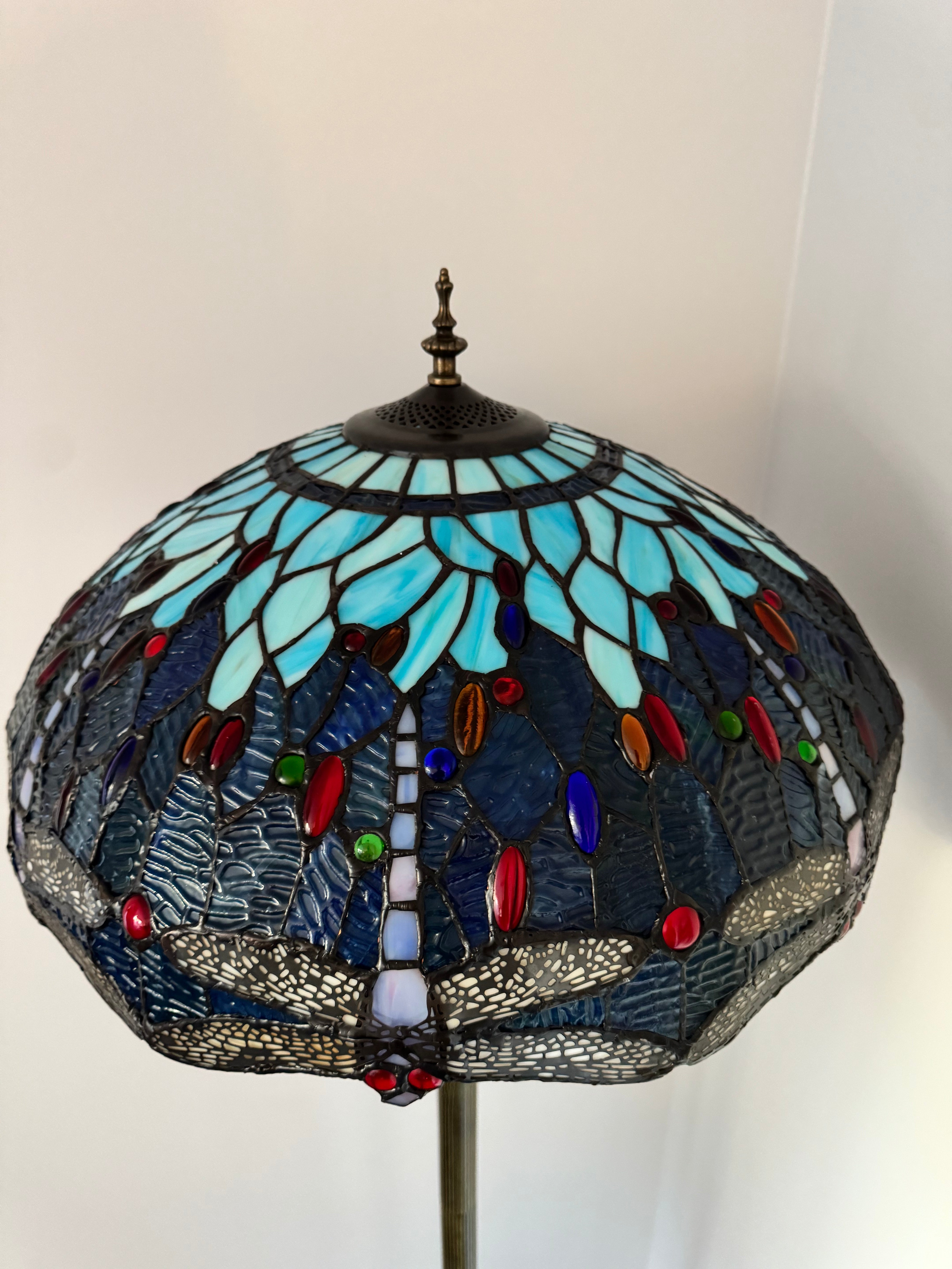 Tiffany Golvlampa Dragonfly Blue Mint 50Ø