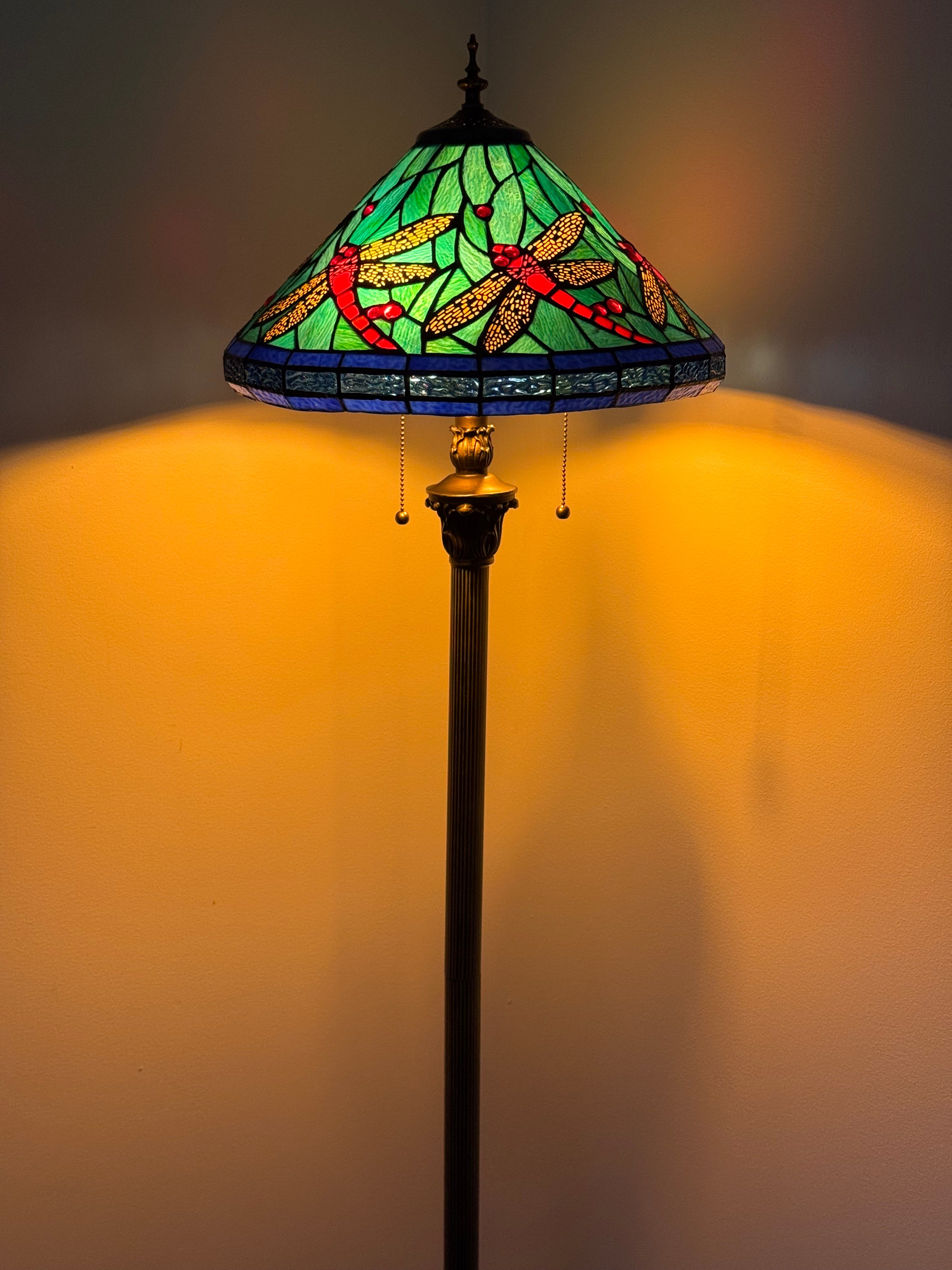 Tiffany Golvlampa Dragonfly Blue Dream 40Ø