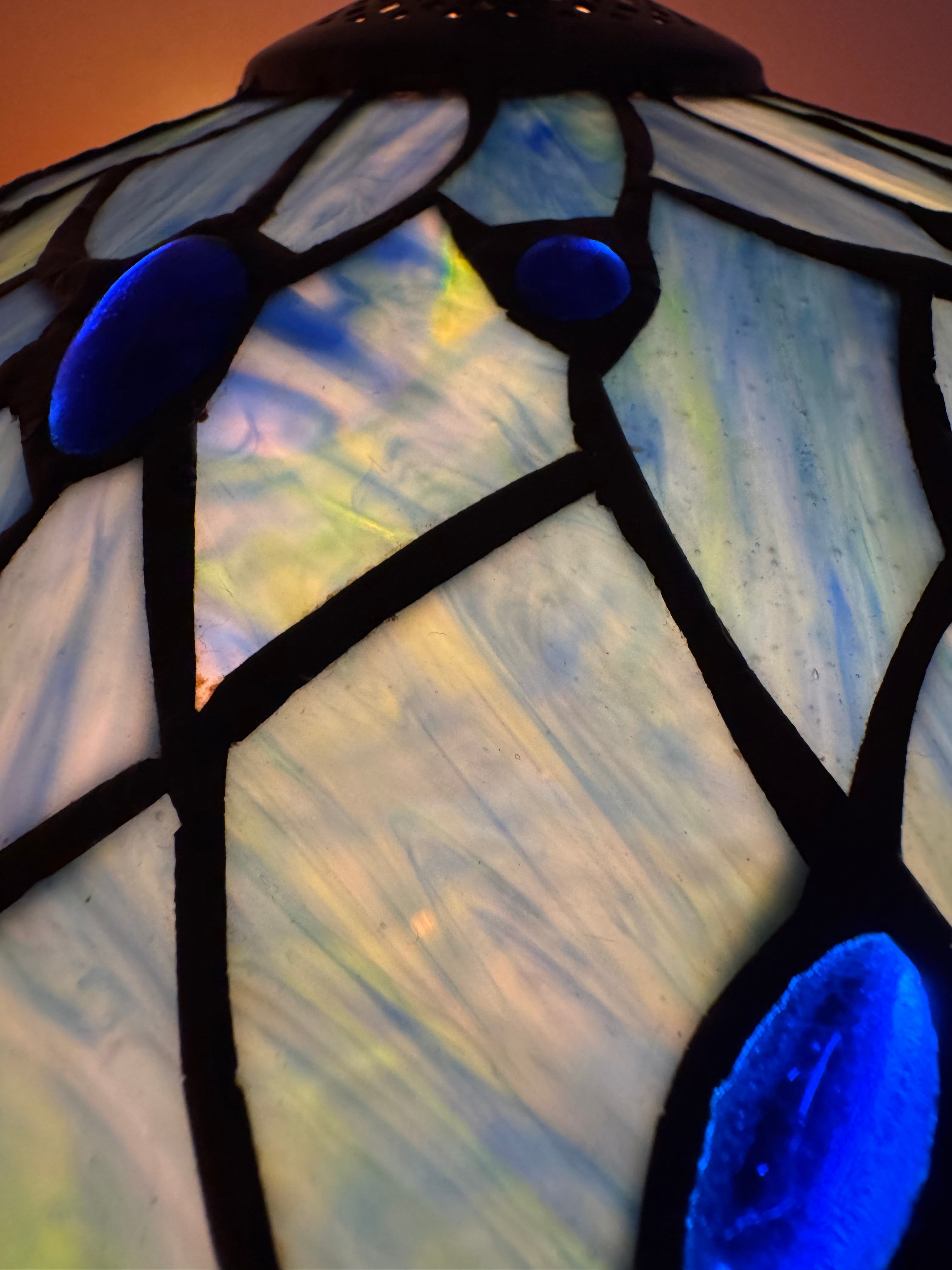 Tiffany Golvlampa Dragonfly Orange Sky 40Ø