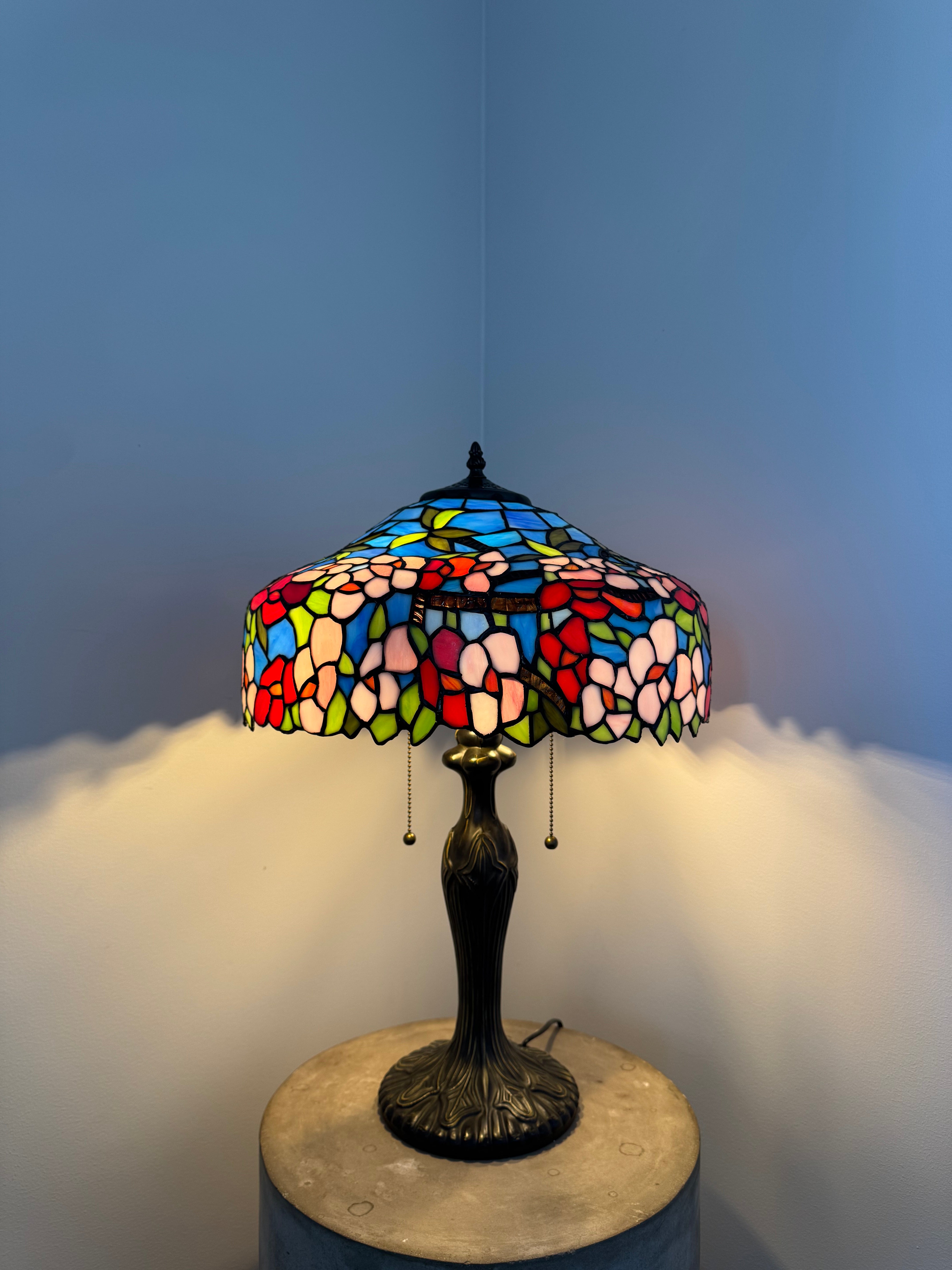 Tiffany Bordslampa Flowers Classic Design 40Ø