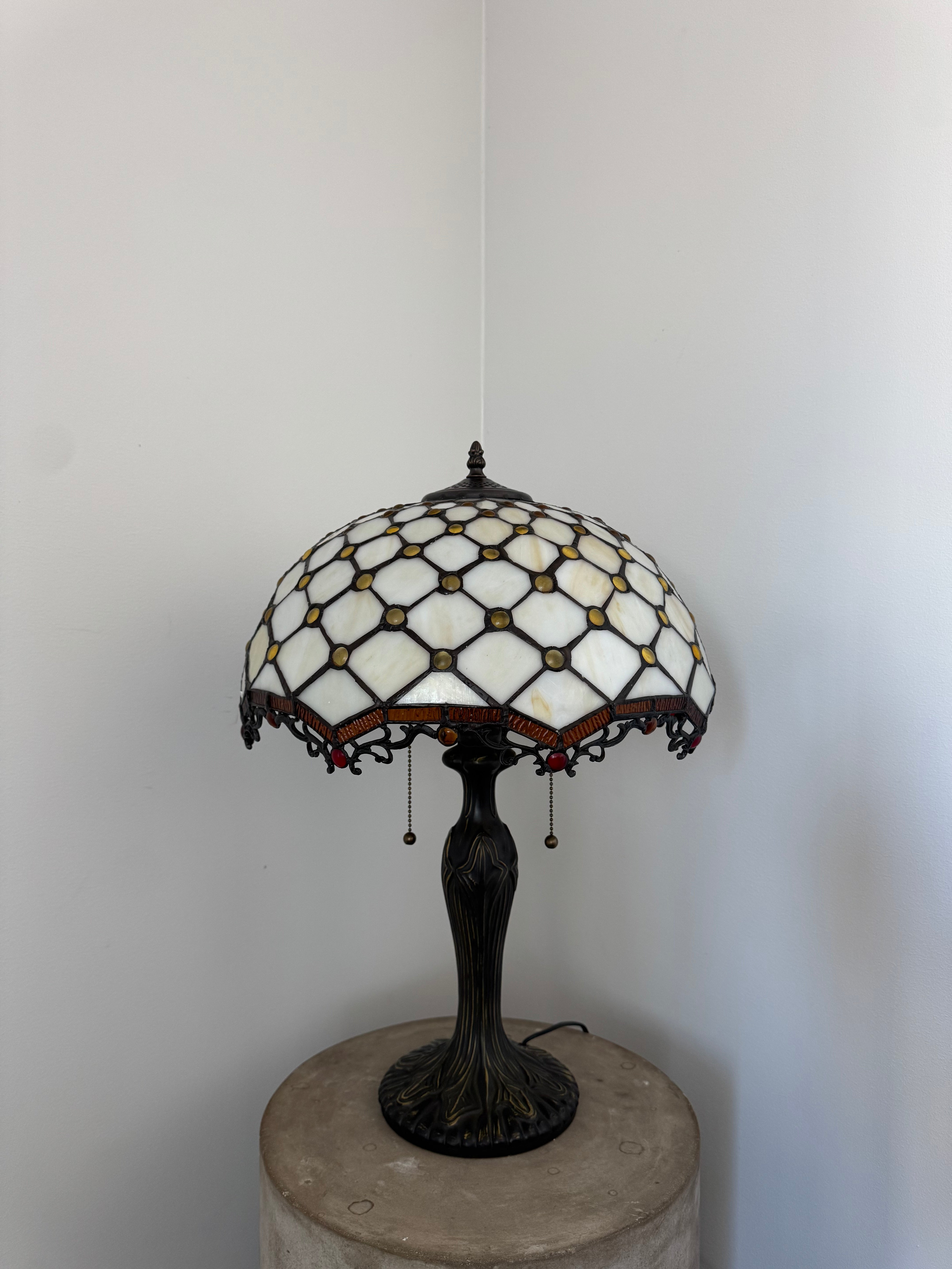 Tiffany Bordslampa Geometric White Glow 40Ø
