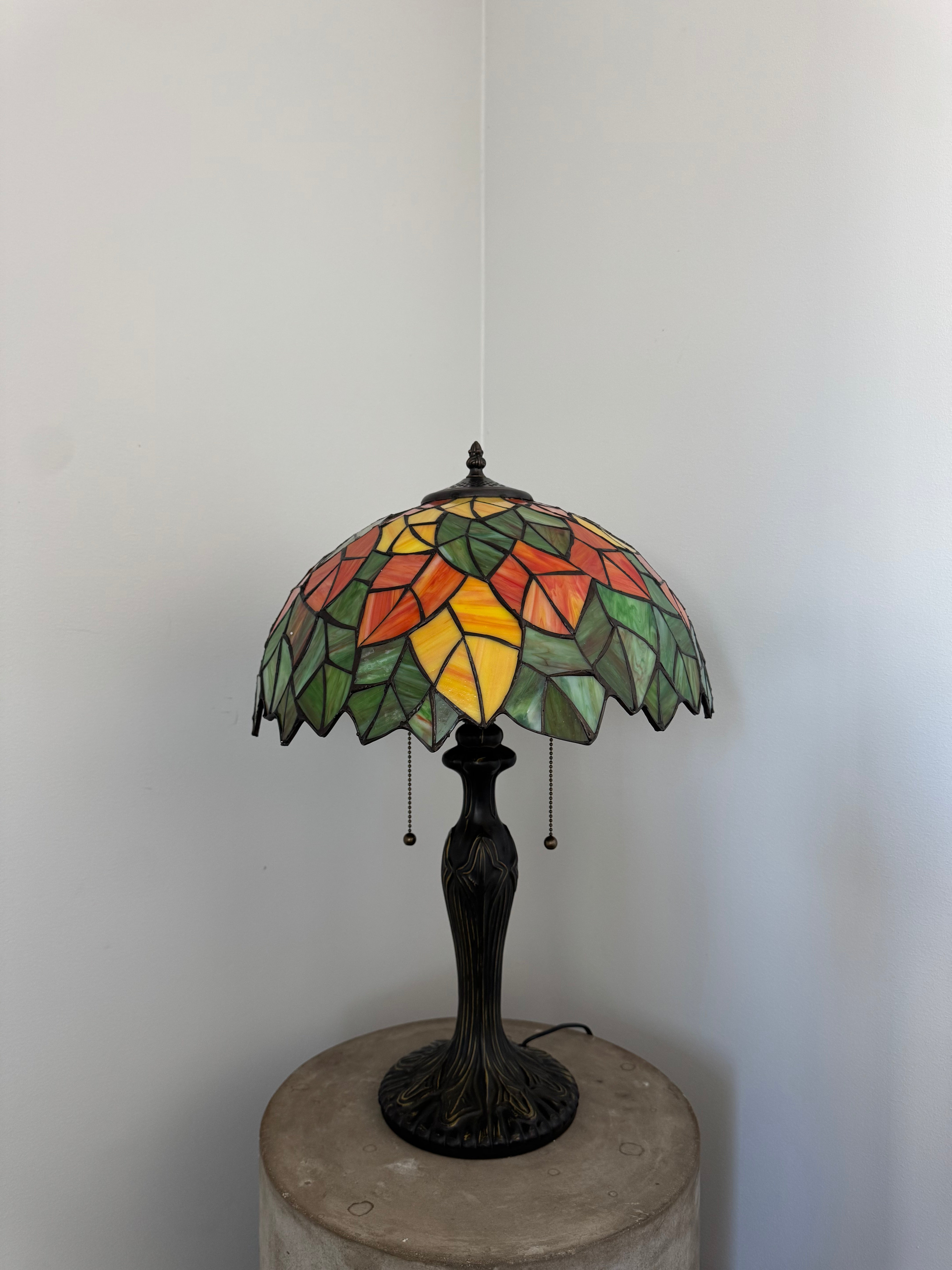 Tiffany Bordslampa Leaves Autumn Glow 40Ø
