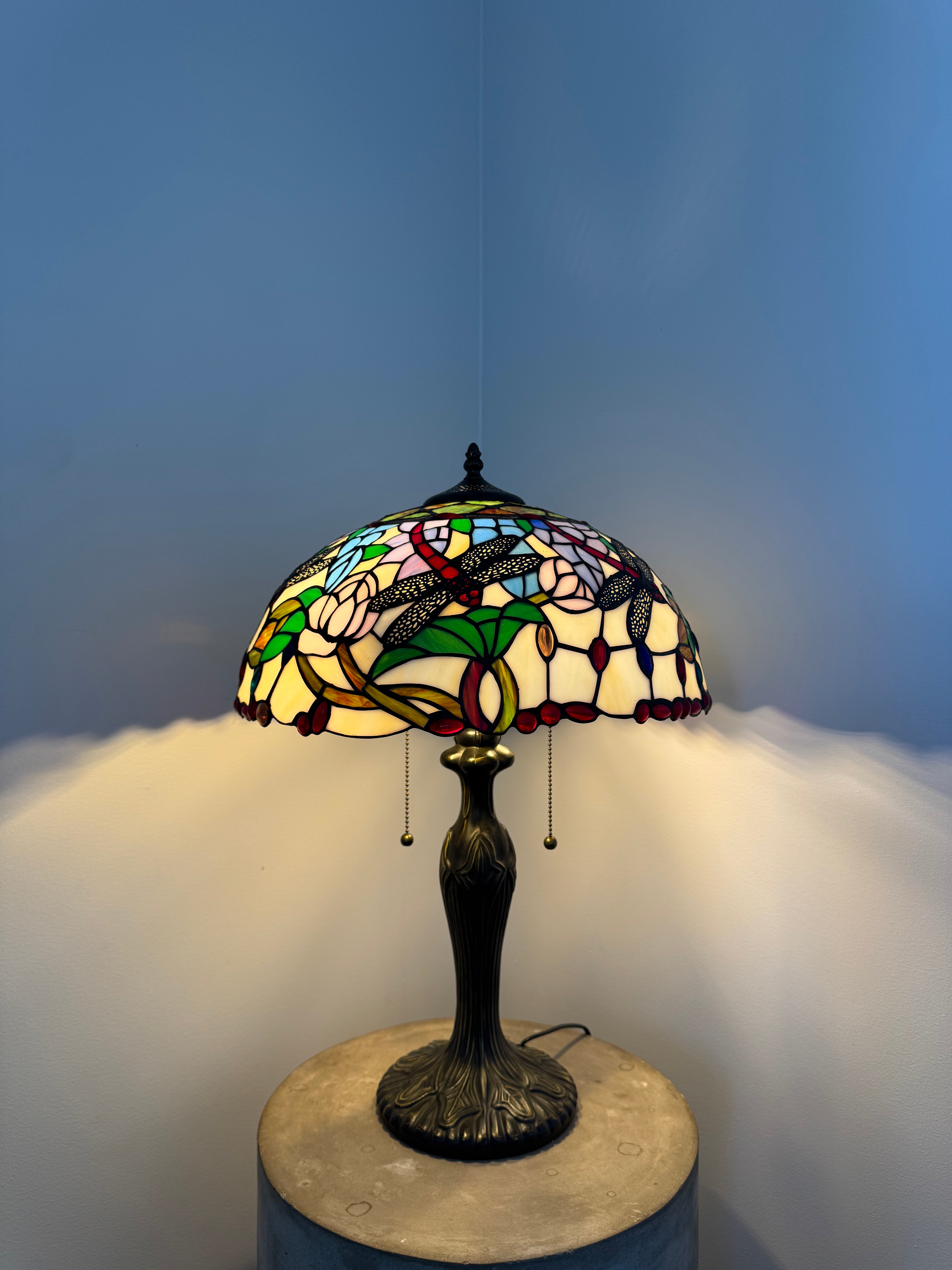 Tiffany Bordslampa Dragonfly Pastel Dream 40Ø