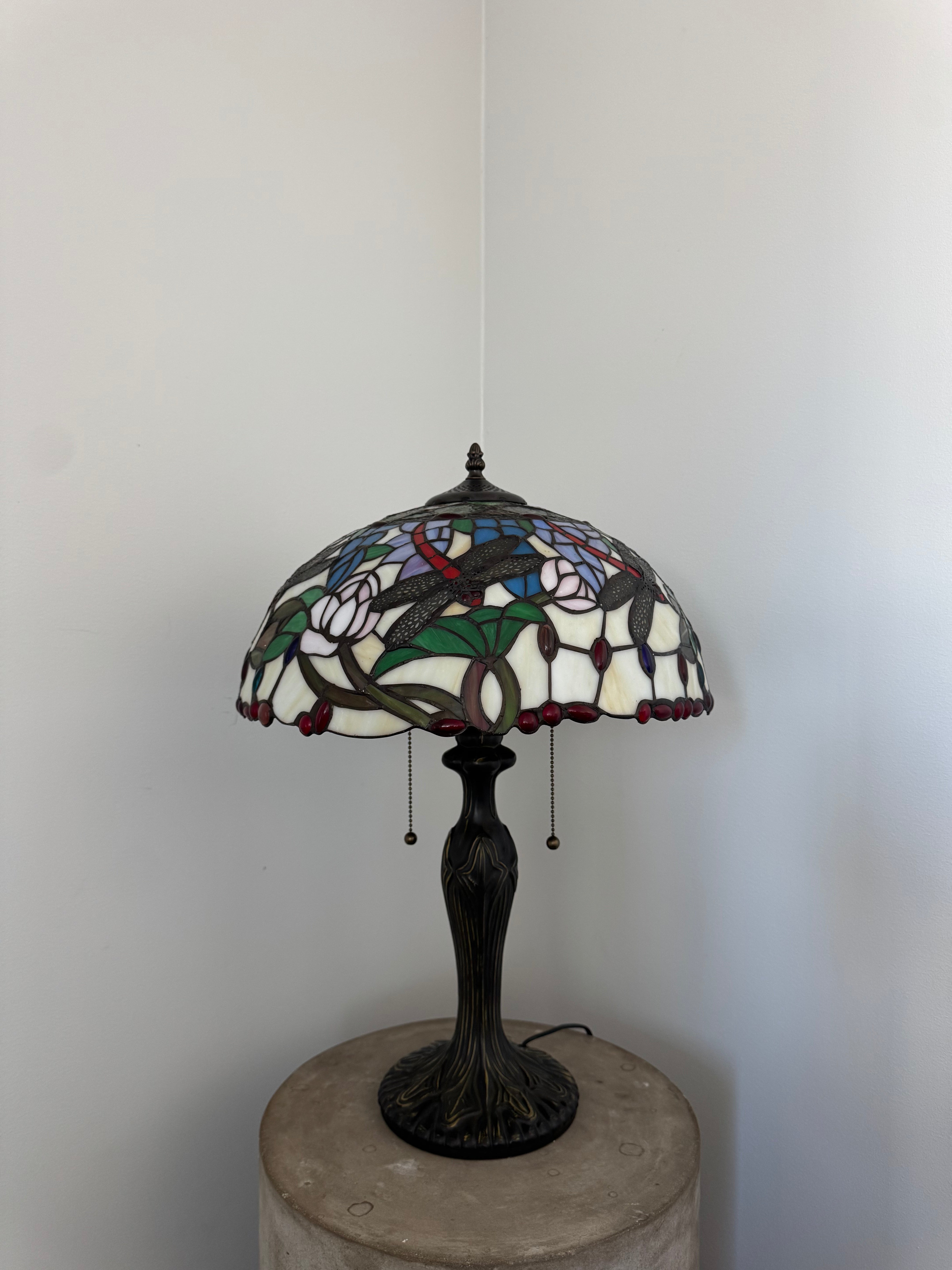 Tiffany Bordslampa Dragonfly Pastel Dream 40Ø