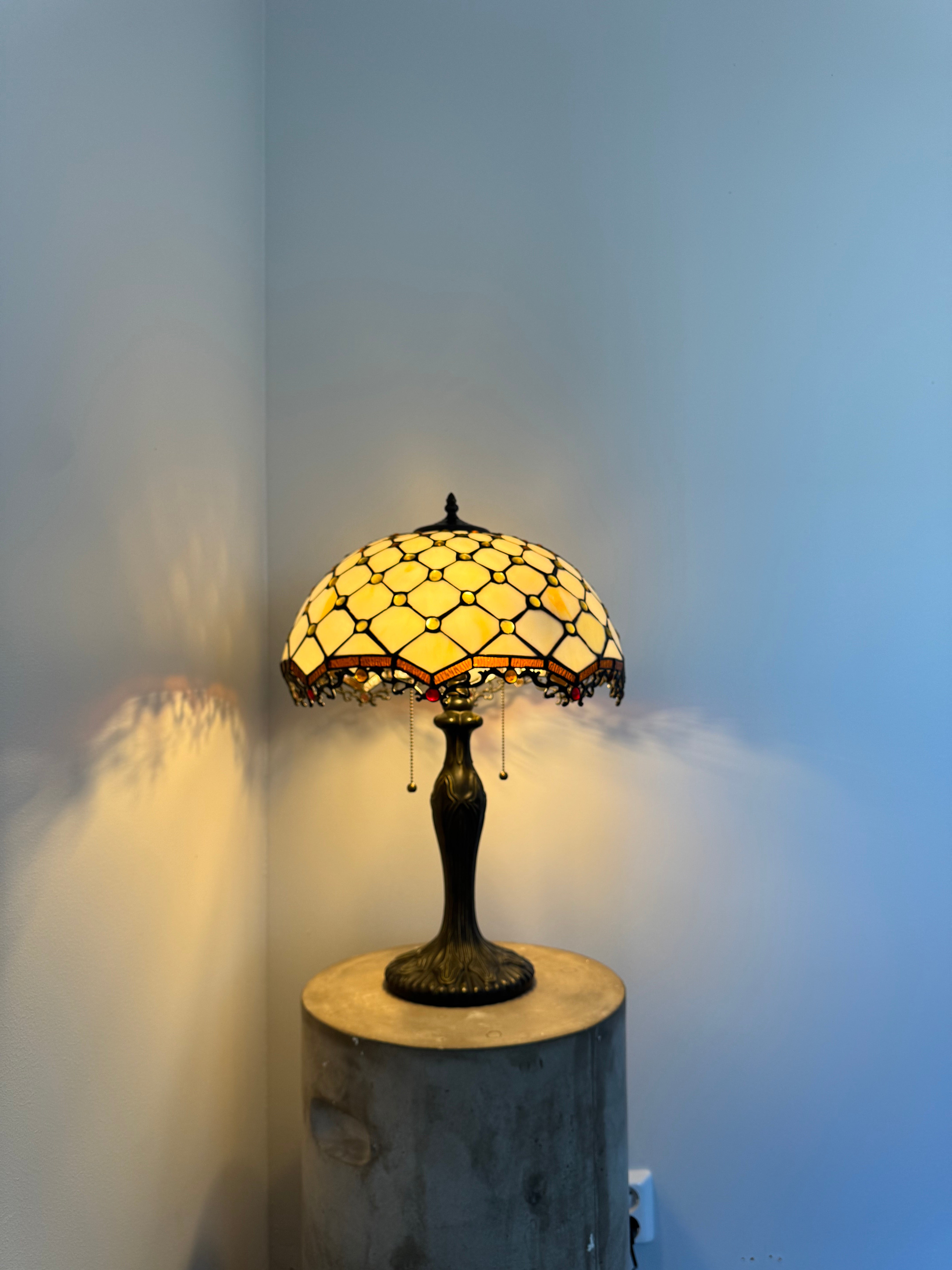 Tiffany Bordslampa Geometric White Glow 40Ø