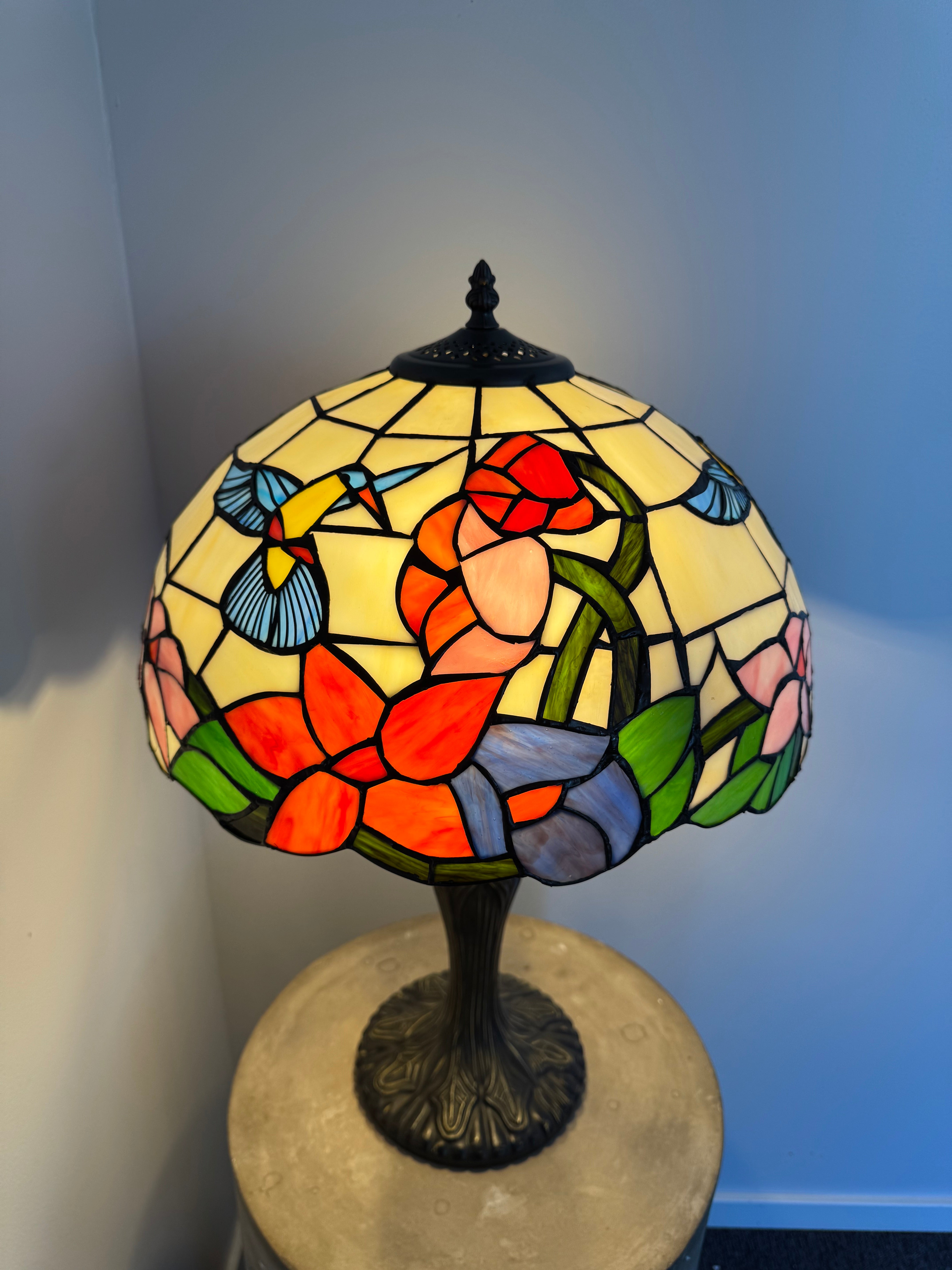 Tiffany Bordslampa Birds Hummingbird 40Ø