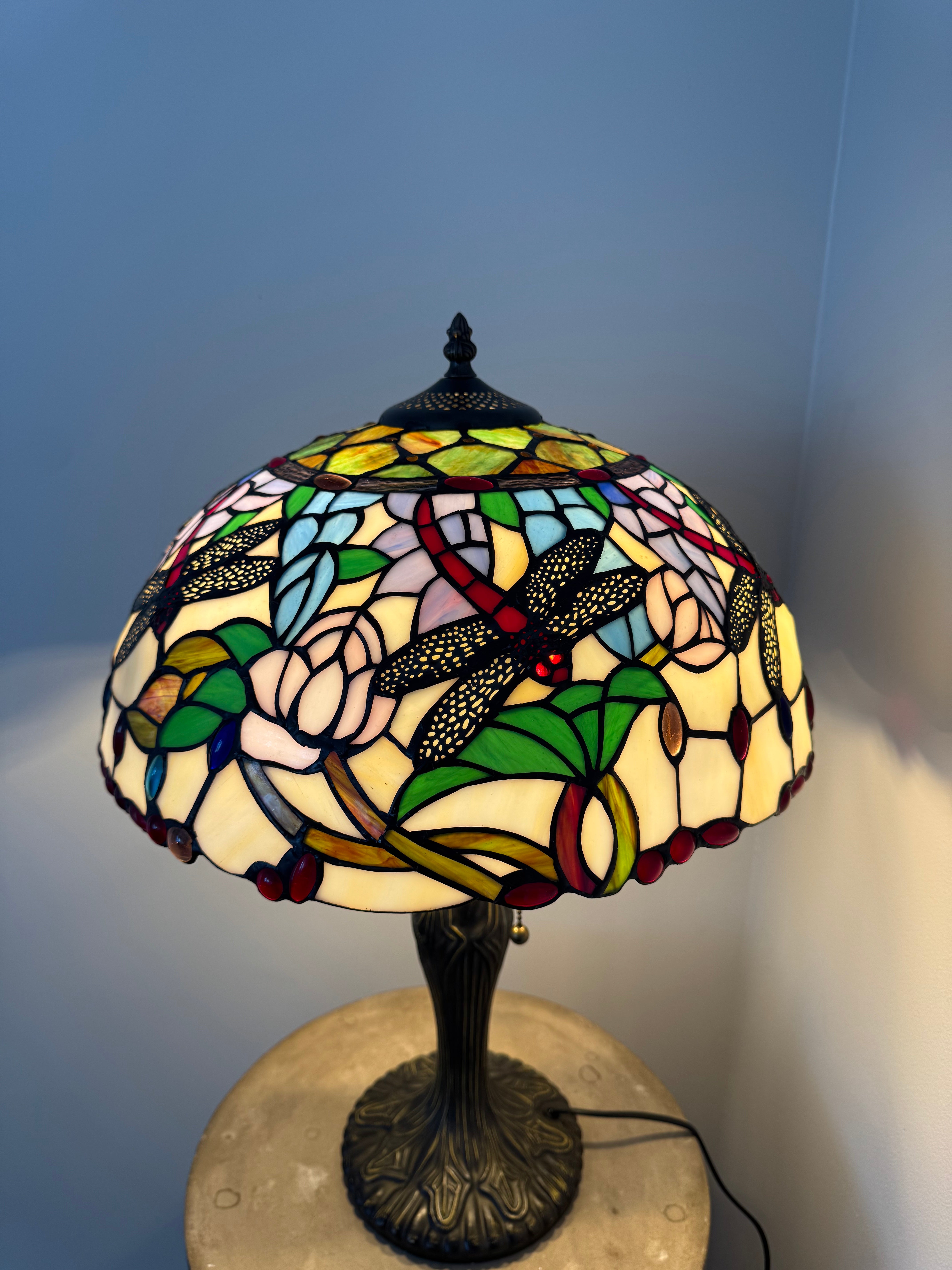 Tiffany Bordslampa Dragonfly Pastel Dream 40Ø