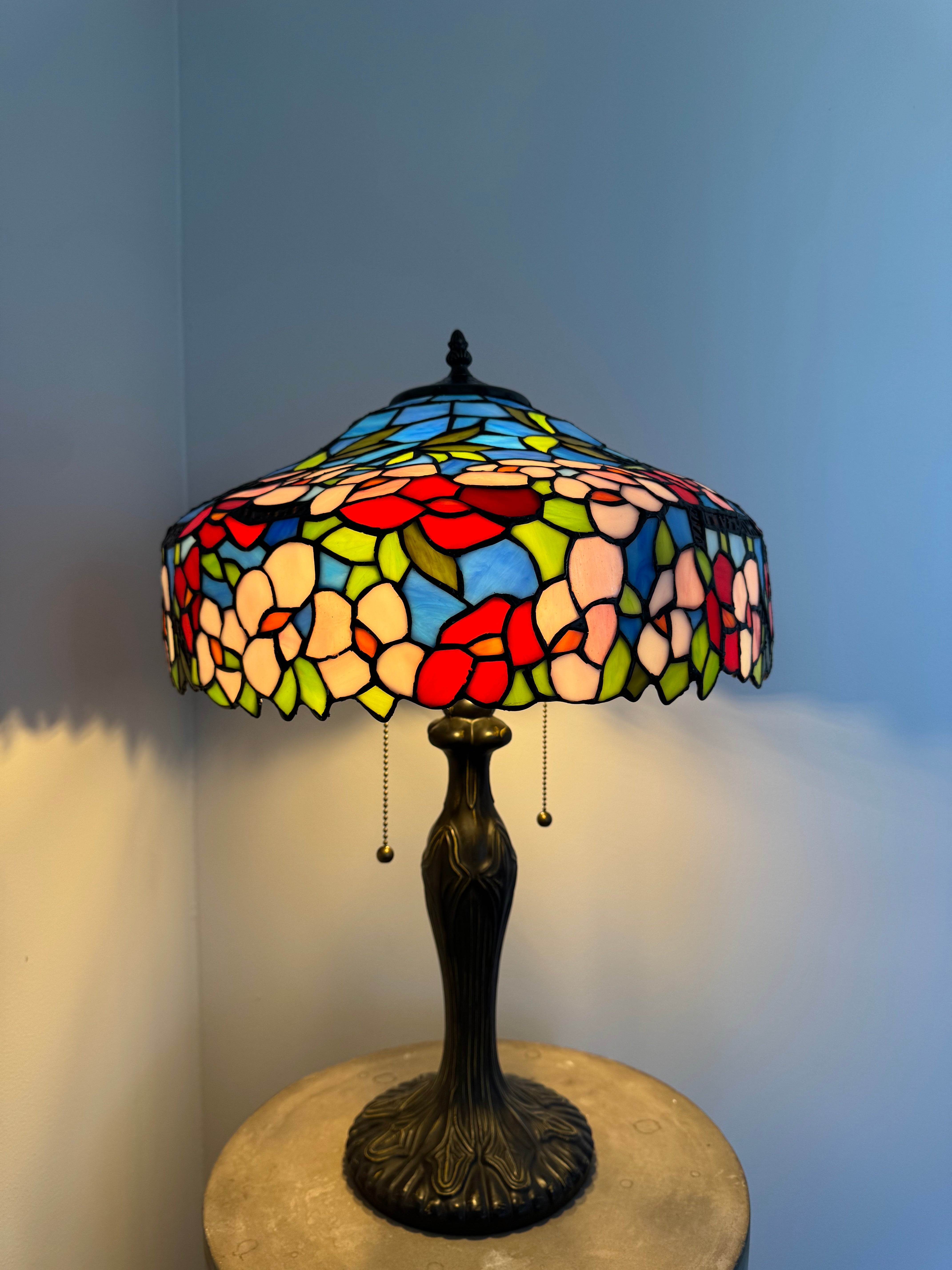 Tiffany Bordslampa Flowers Classic Design 40Ø