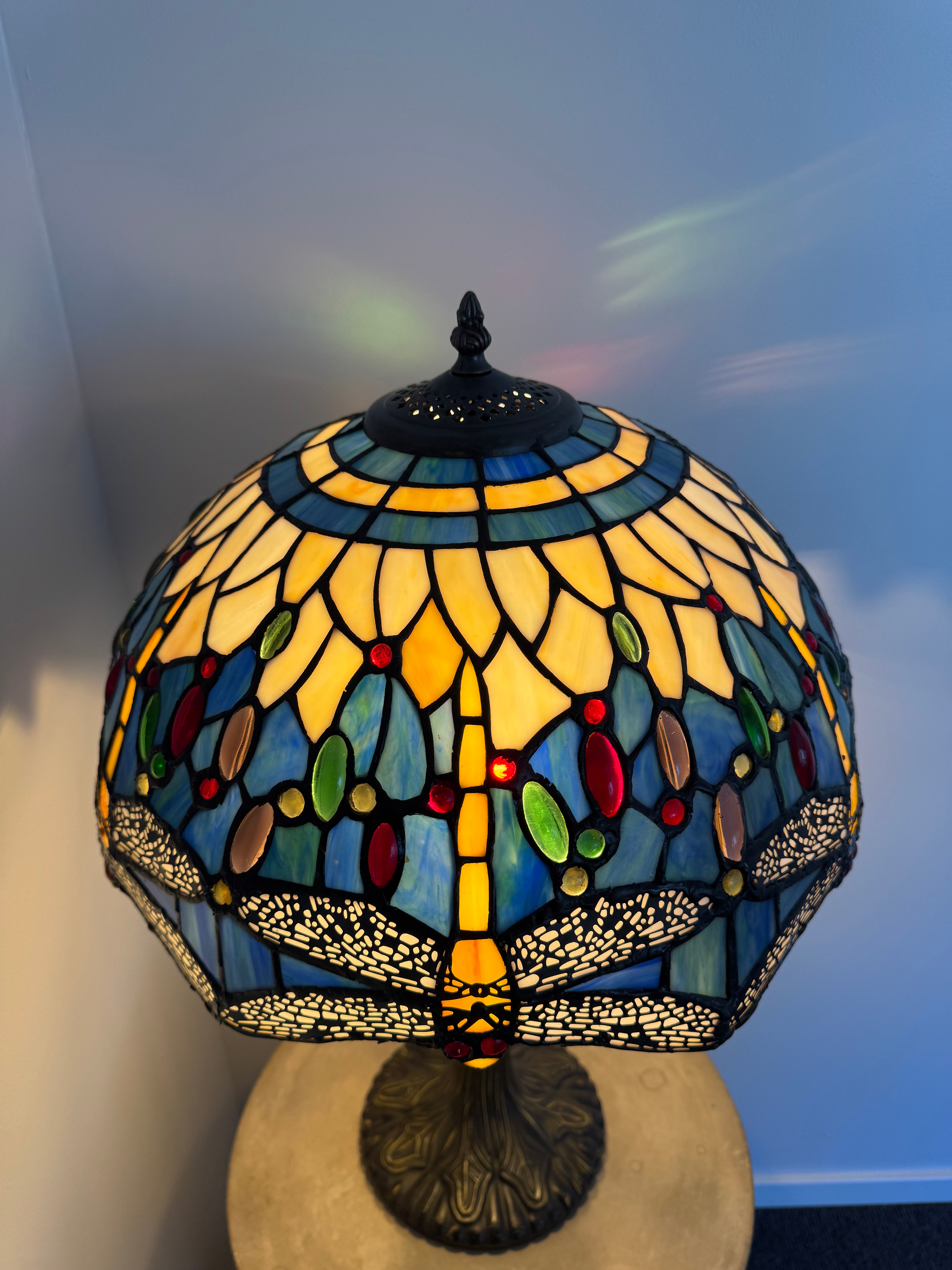 Tiffany Bordslampa Dragonfly Blue Ice 40Ø