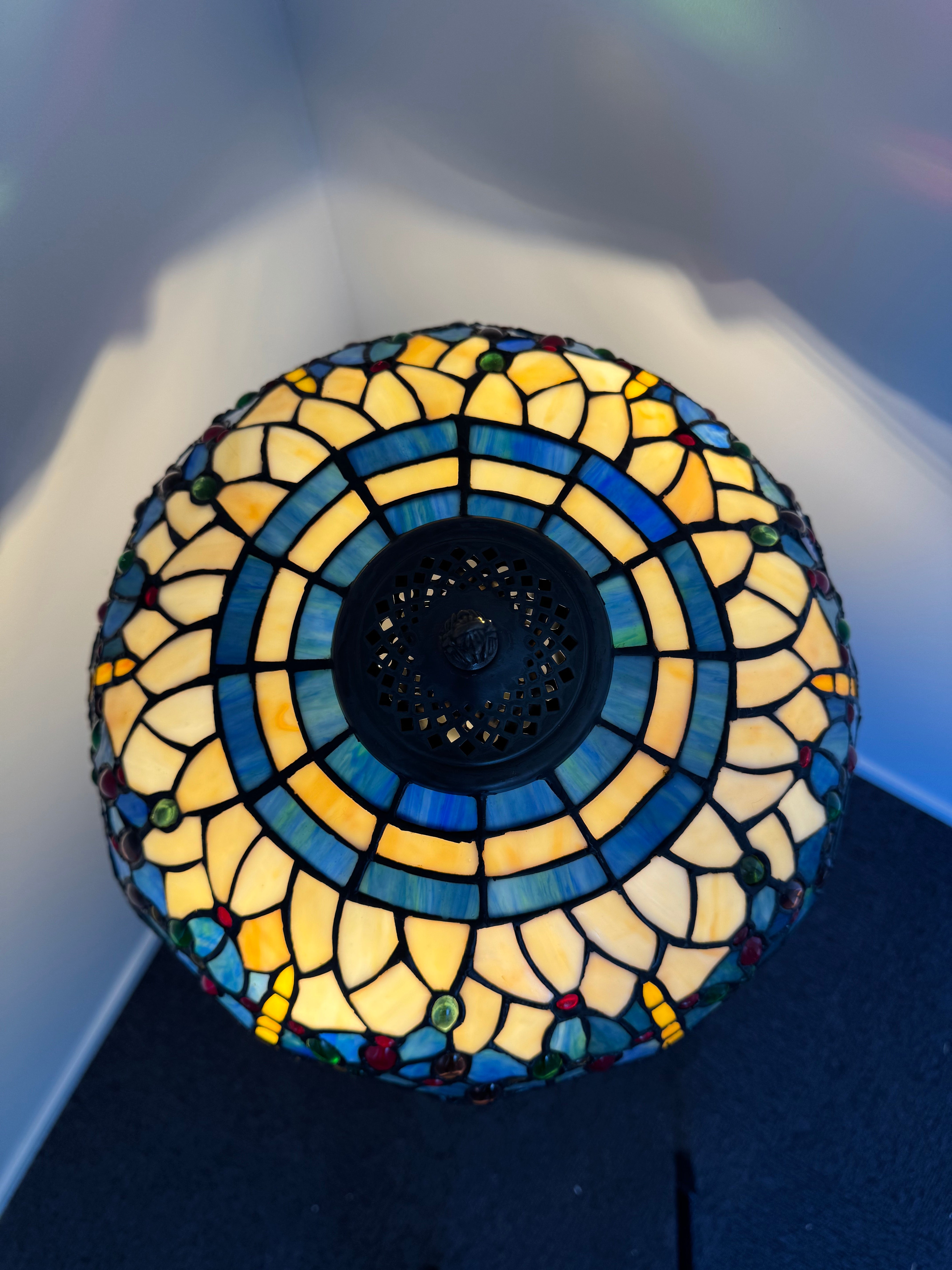 Tiffany Bordslampa Dragonfly Blue Ice 40Ø