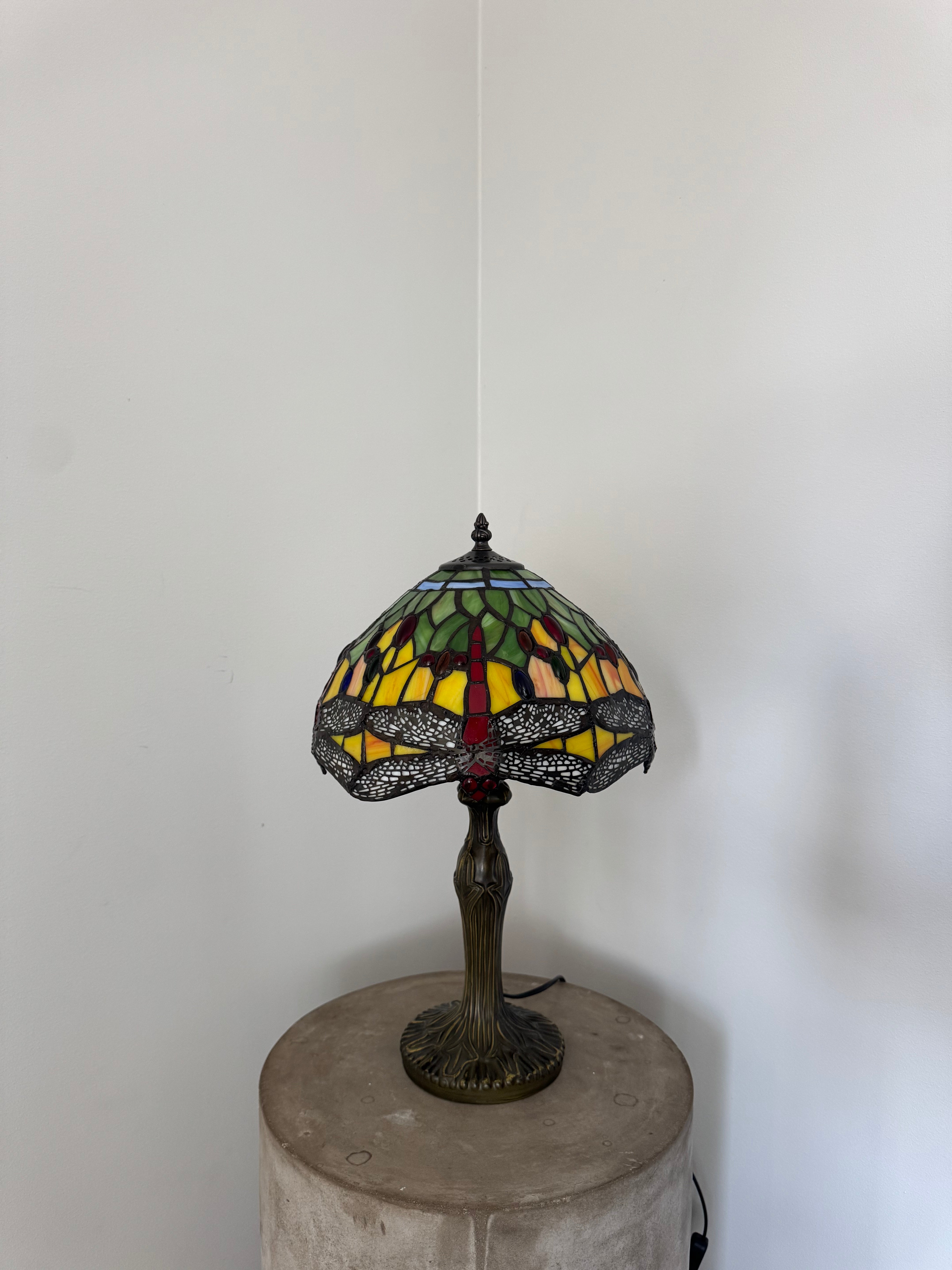 Tiffany Bordslampa Dragonfly Yellow Forest 30Ø