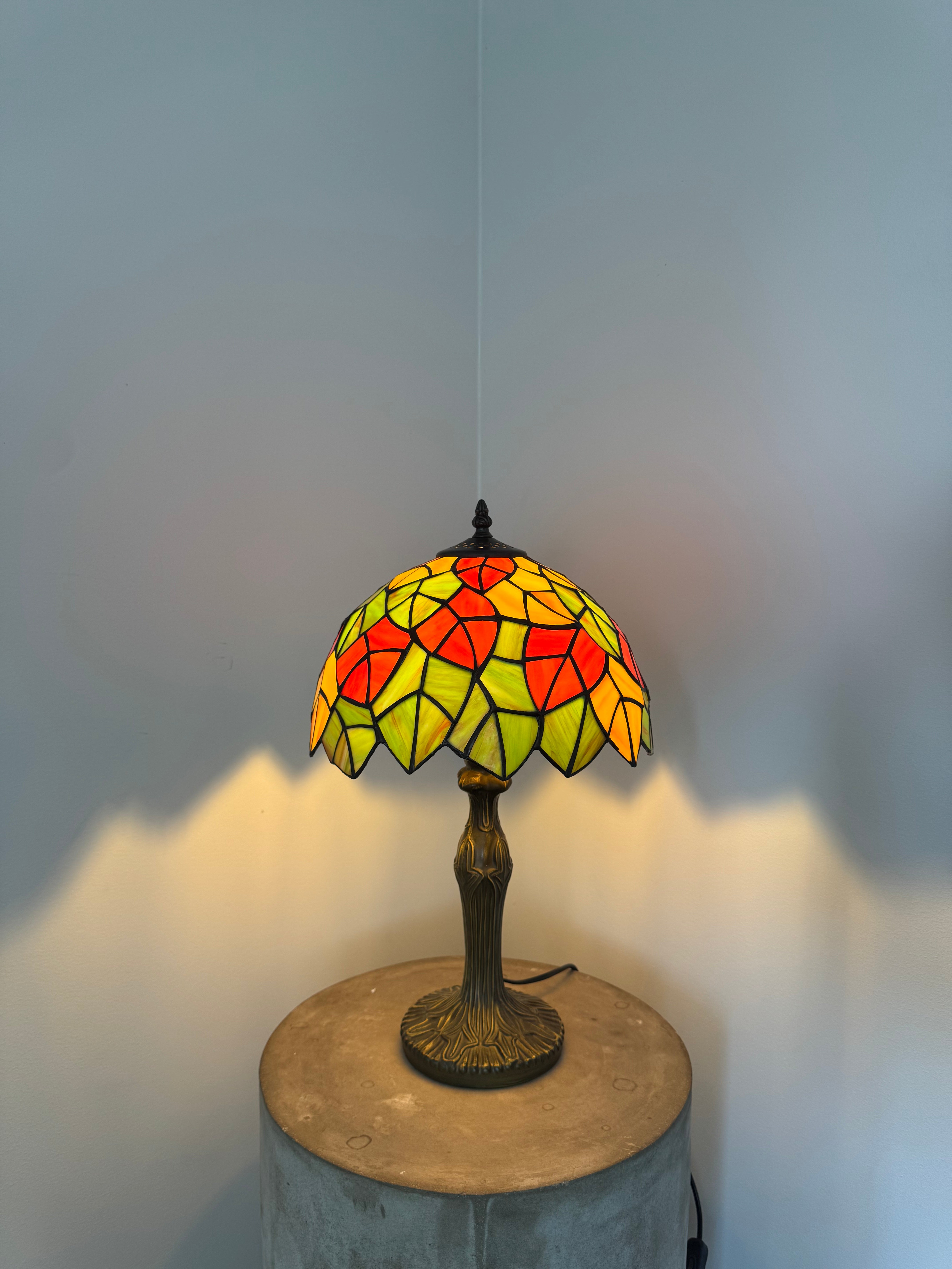 Tiffany Bordslampa Leaves Autumn Glow 30Ø