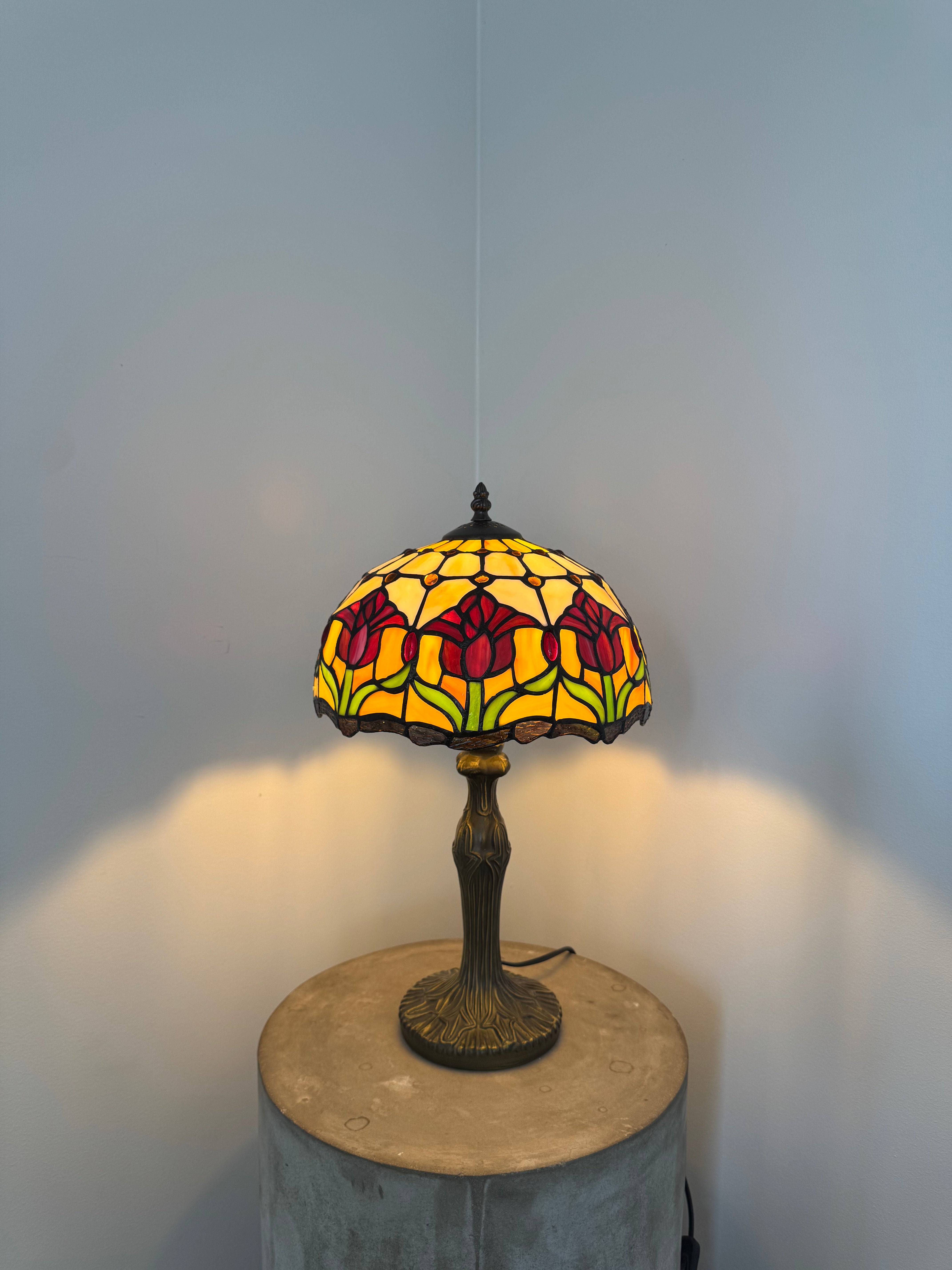 Tiffany Bordslampa Tulip Orange Garden 30Ø