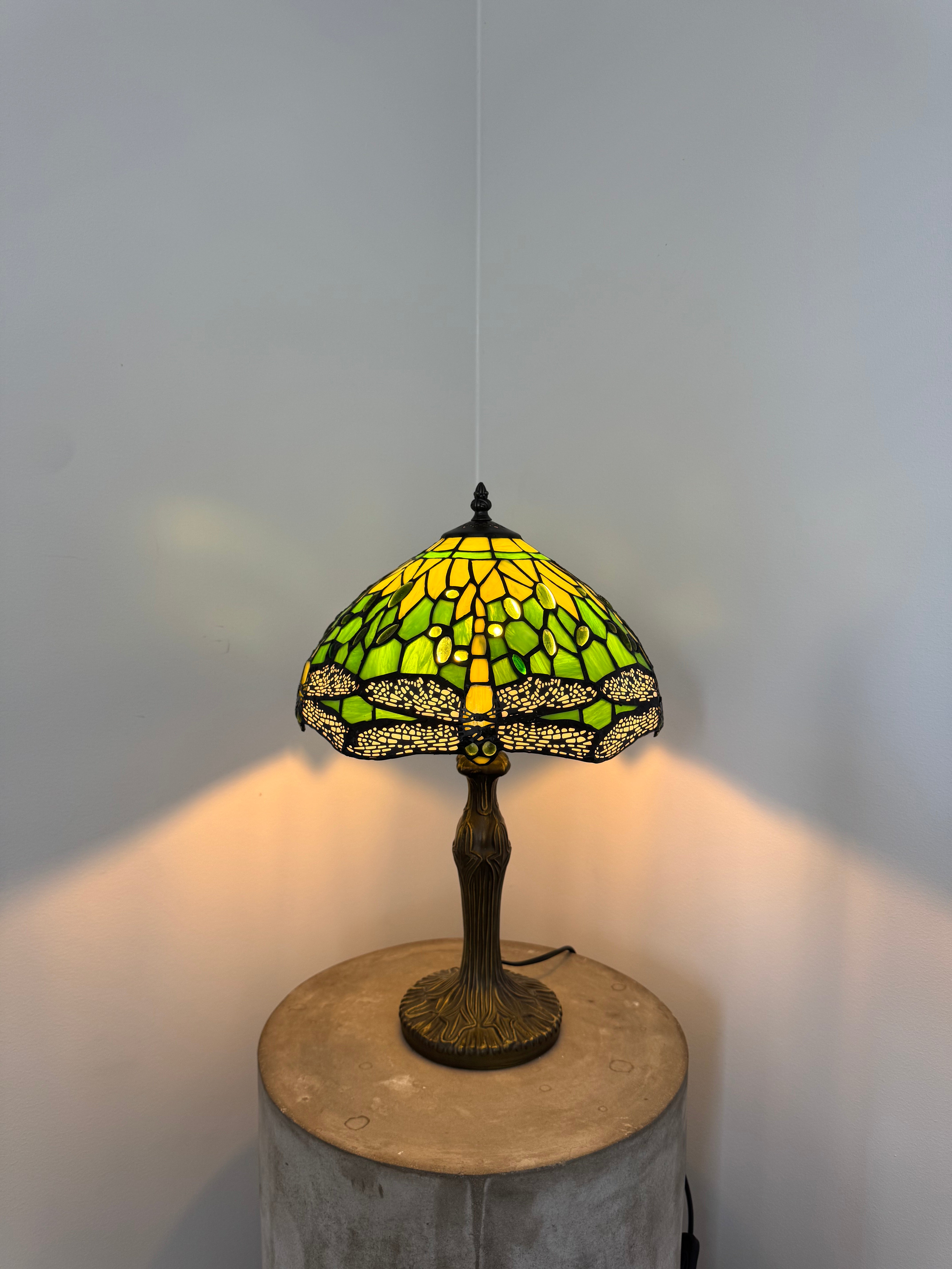 Tiffany Bordslampa Dragonfly Green Sunrise 30Ø