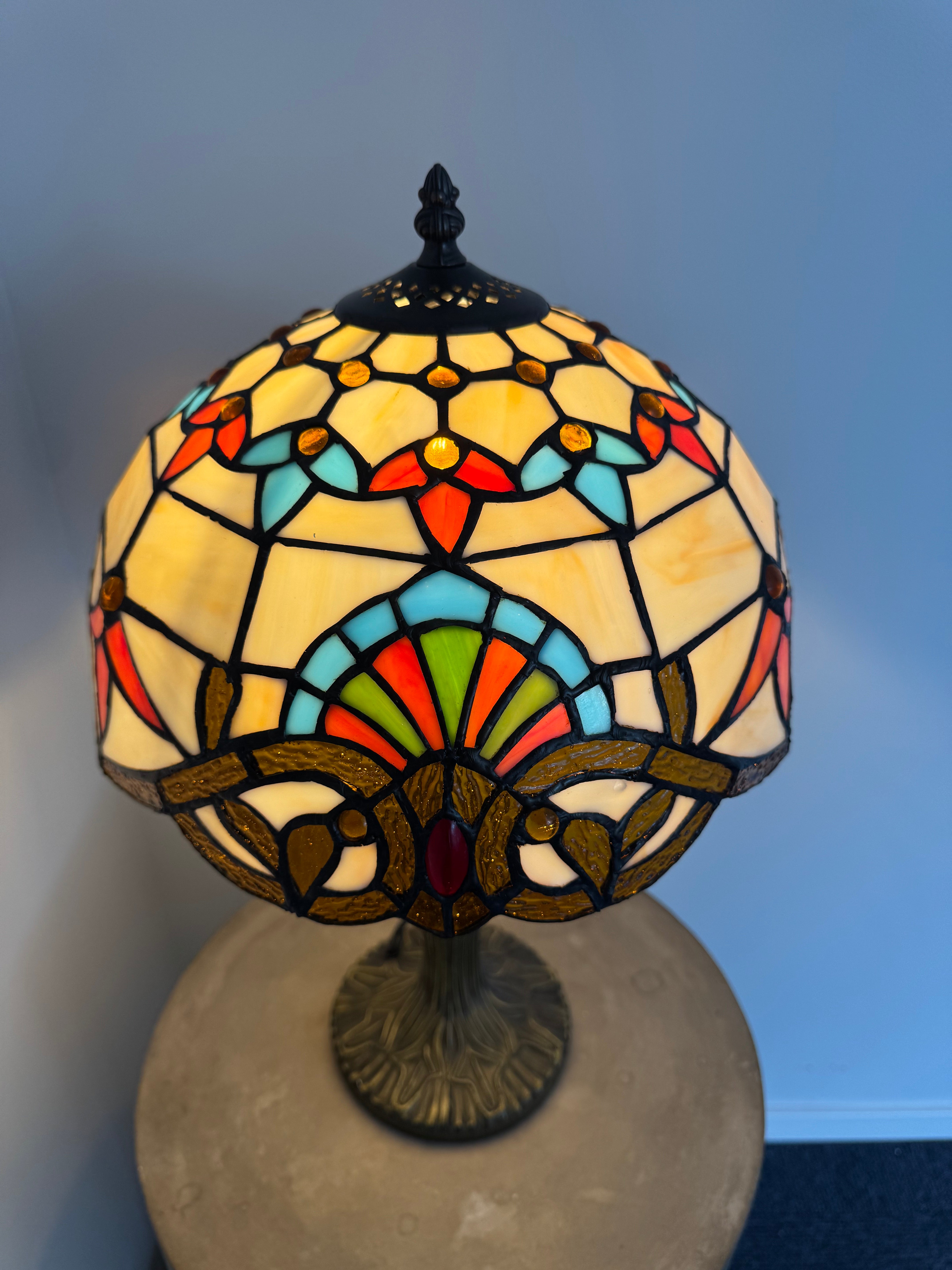Tiffany Bordslampa Geometric Colorful Barrock 30Ø