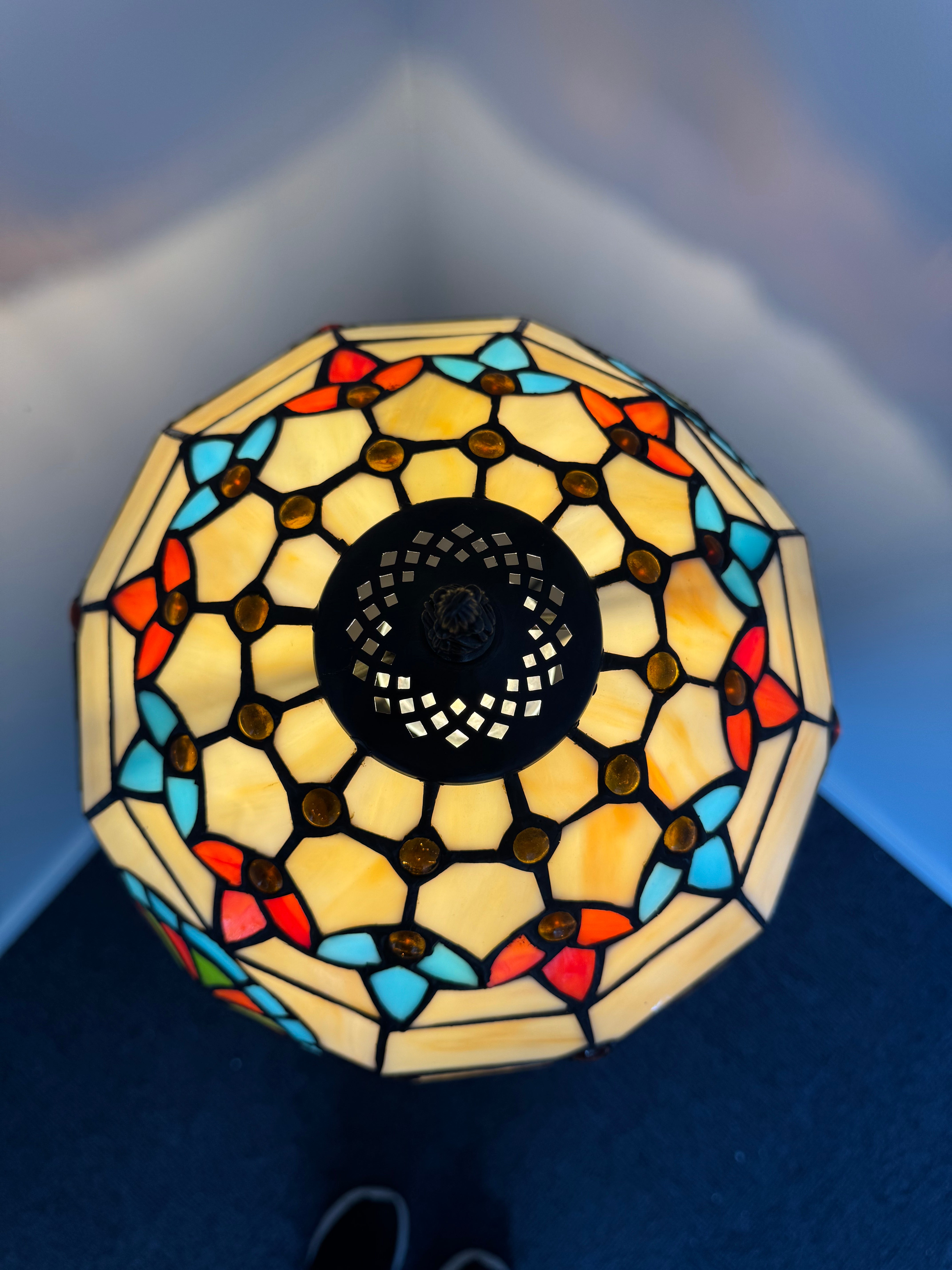 Tiffany Bordslampa Geometric Colorful Barrock 30Ø