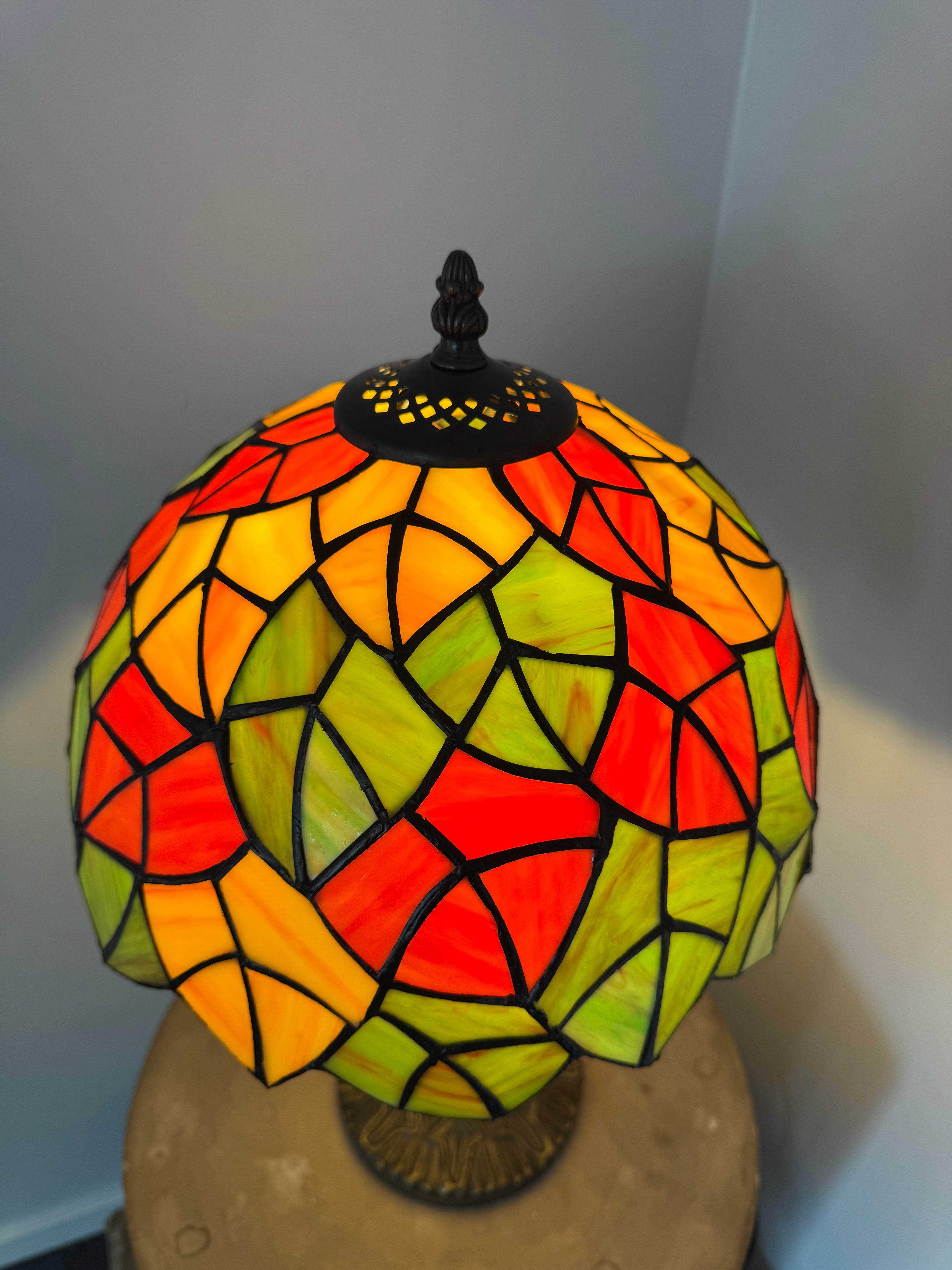 Tiffany Bordslampa Leaves Autumn Glow 30Ø