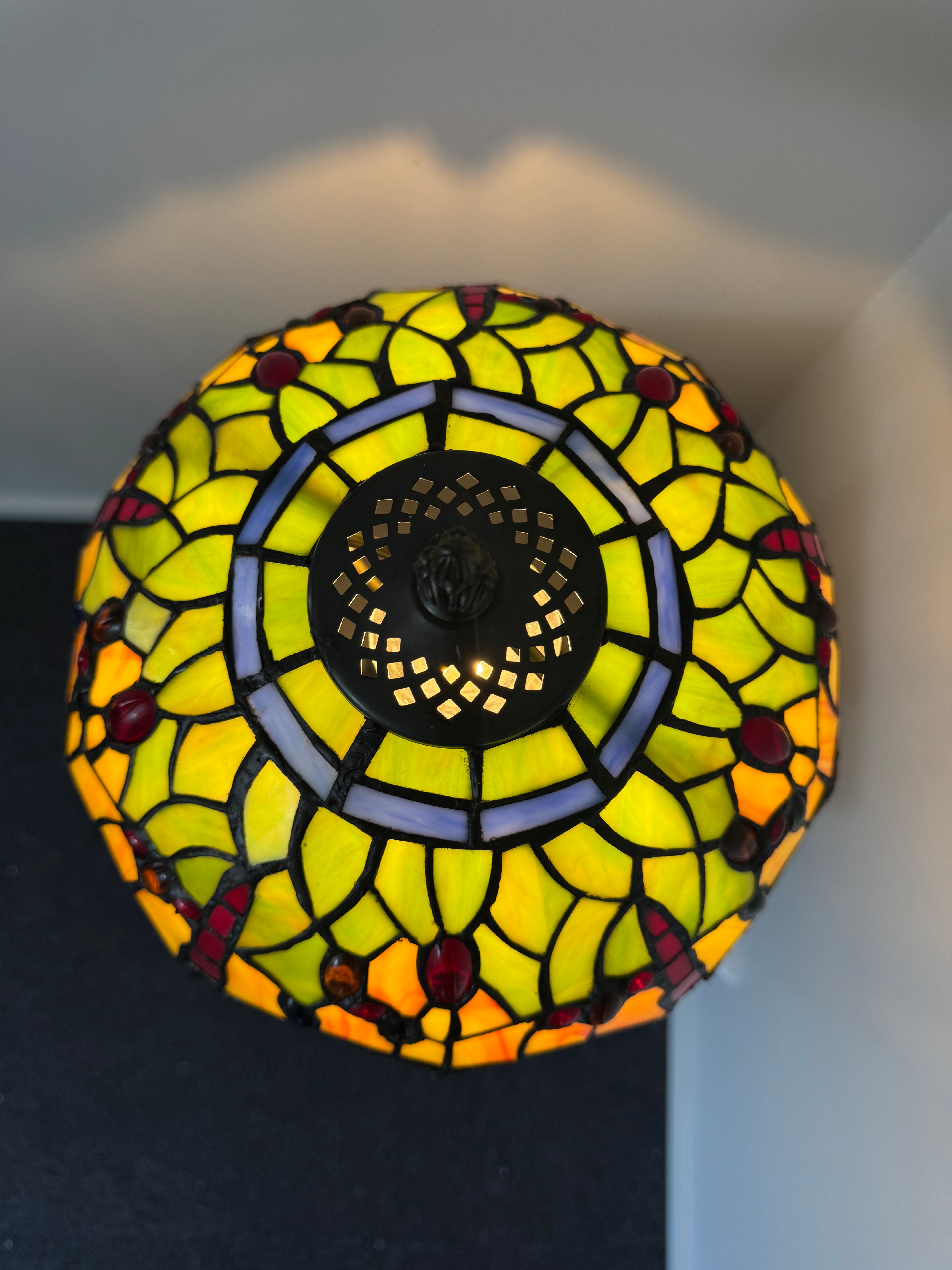 Tiffany Bordslampa Dragonfly Yellow Forest 30Ø
