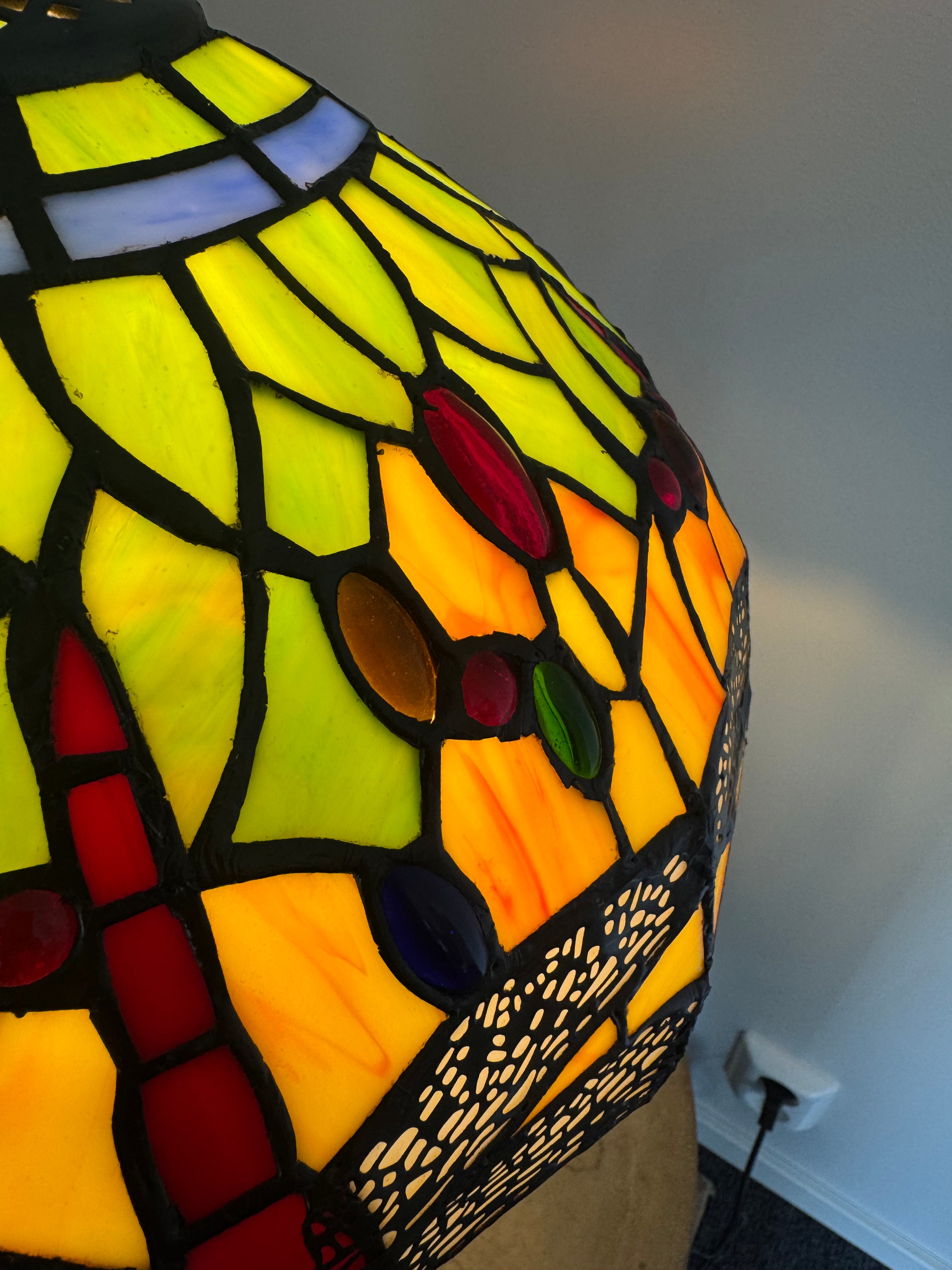 Tiffany Bordslampa Dragonfly Yellow Forest 30Ø