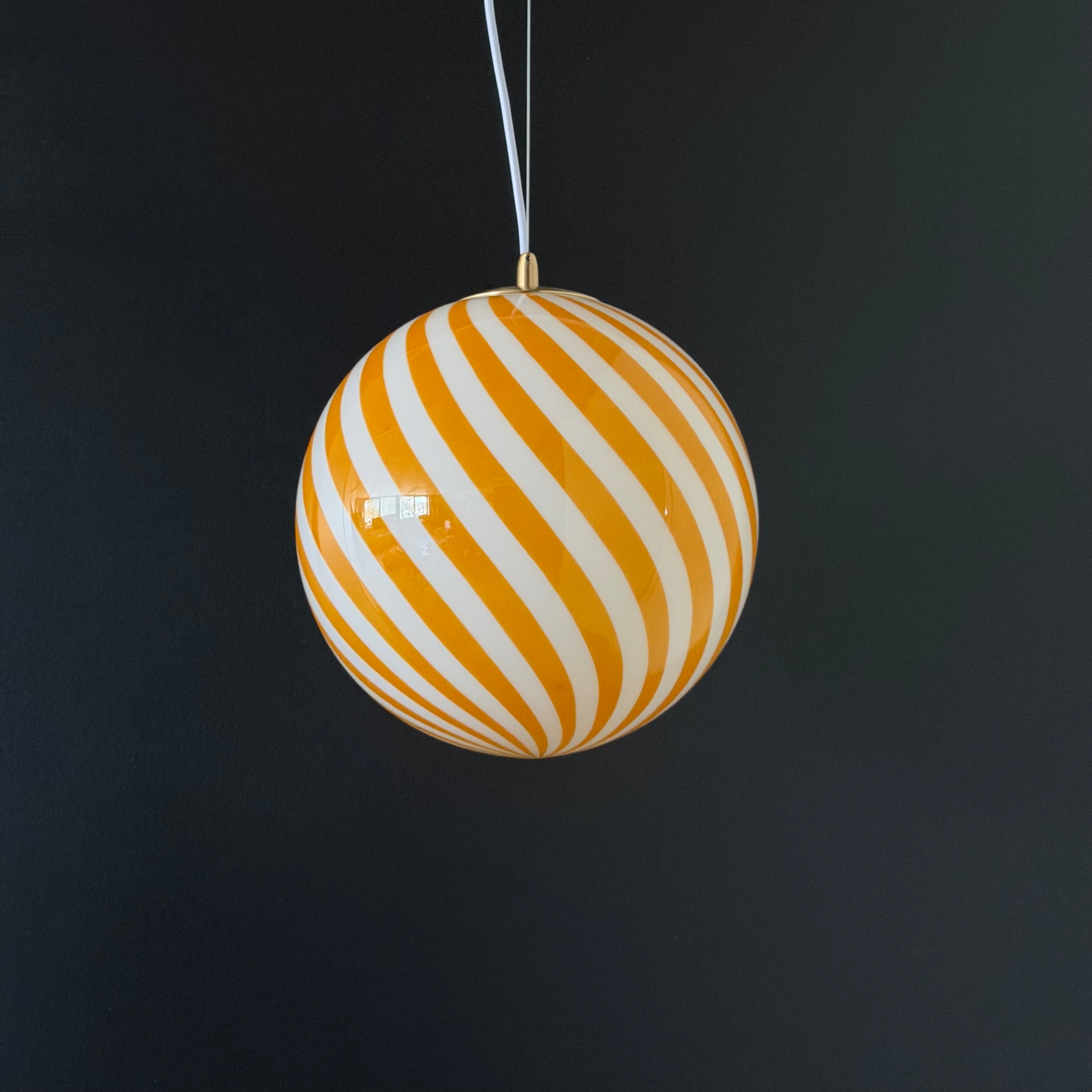 MURANO Spiral pendellampa Gul – Italienskt glas & mässing