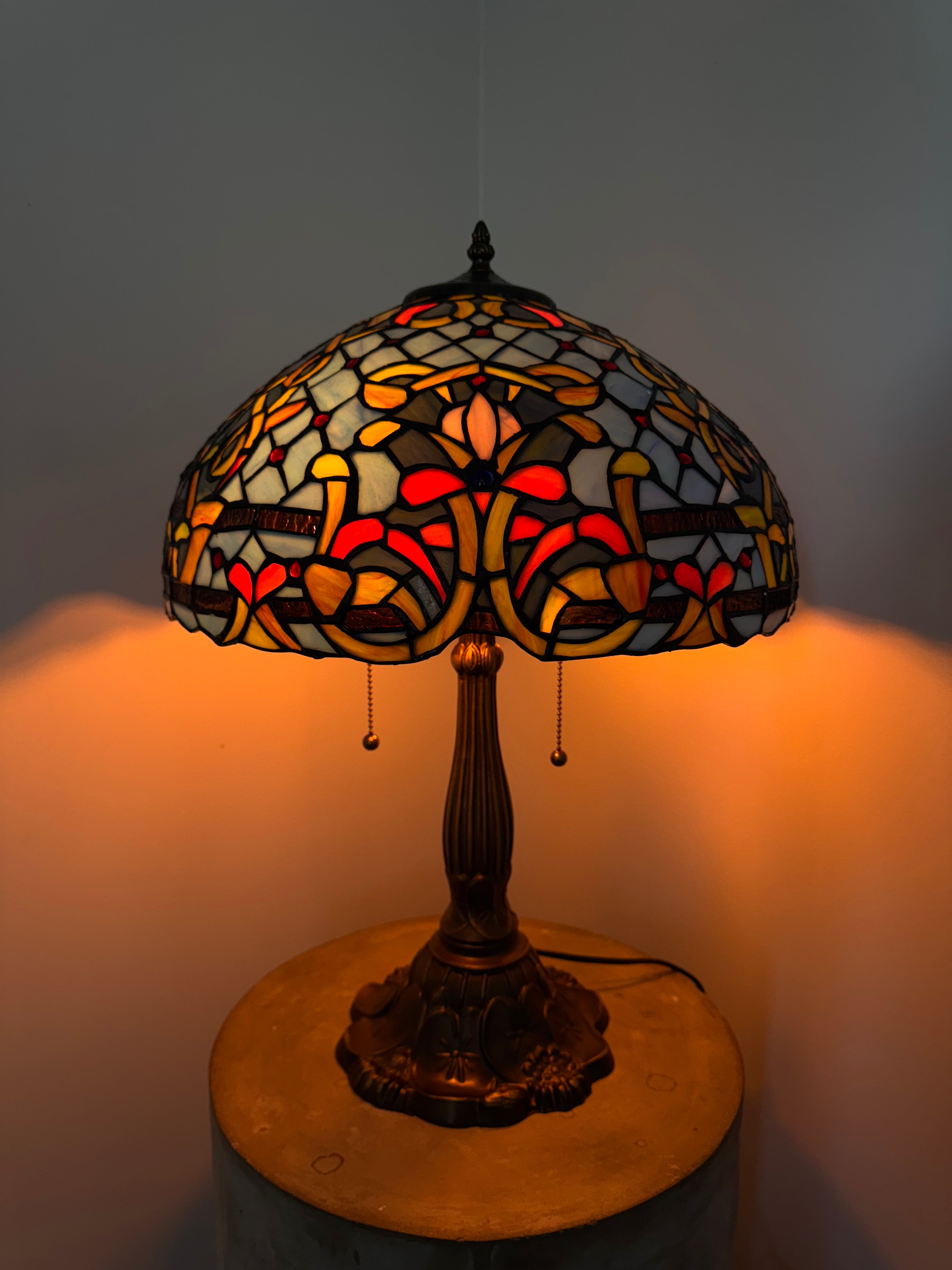 Tiffany Bordslampa Geometric Blue Barrock 40Ø
